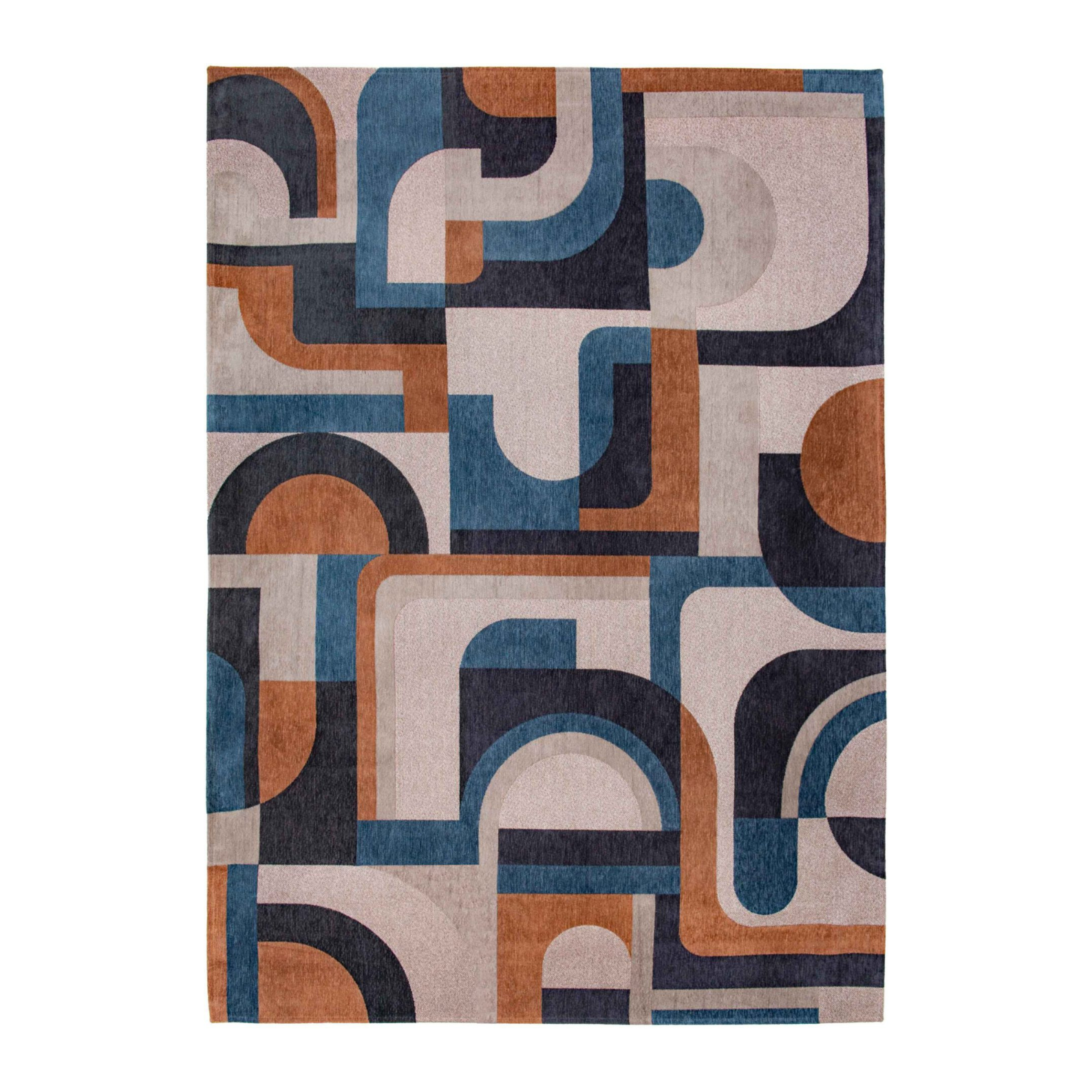 Camel Blue Beige-Blue Module rug