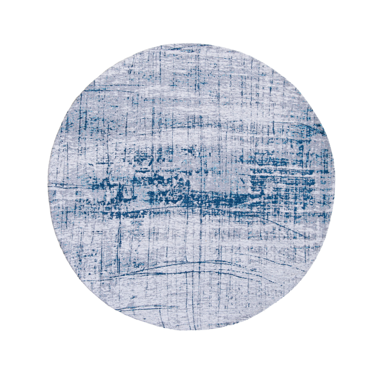 Round rug Griff Bronx Azurite White and Blue