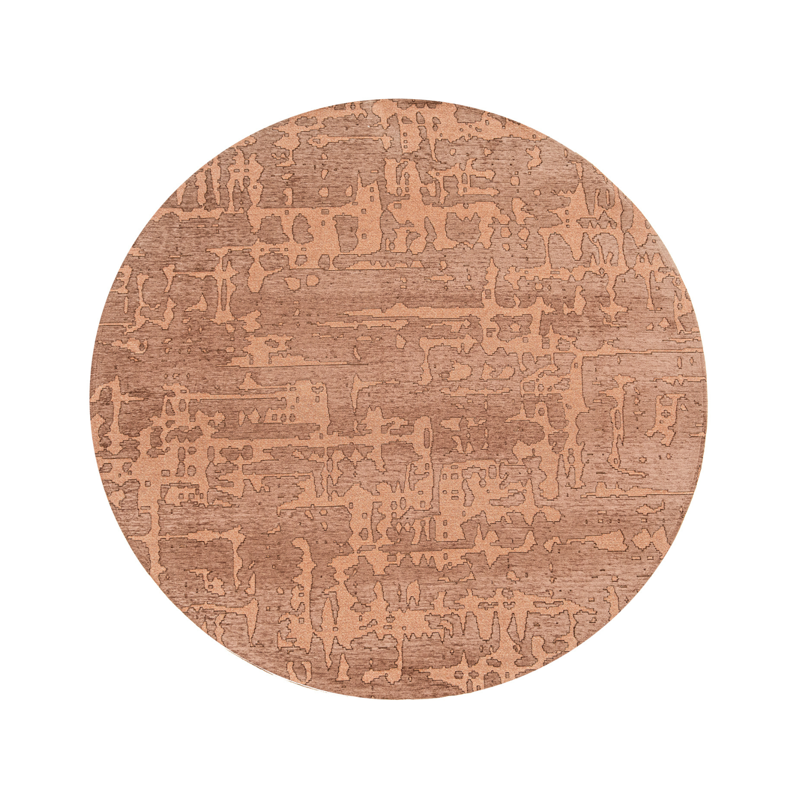 Round rug Baobab for salmon copper