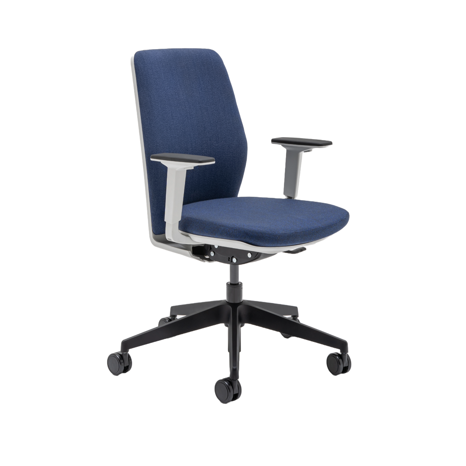 Armchair with upholstered EVO backrest adjustable base with wheels to the soft surface