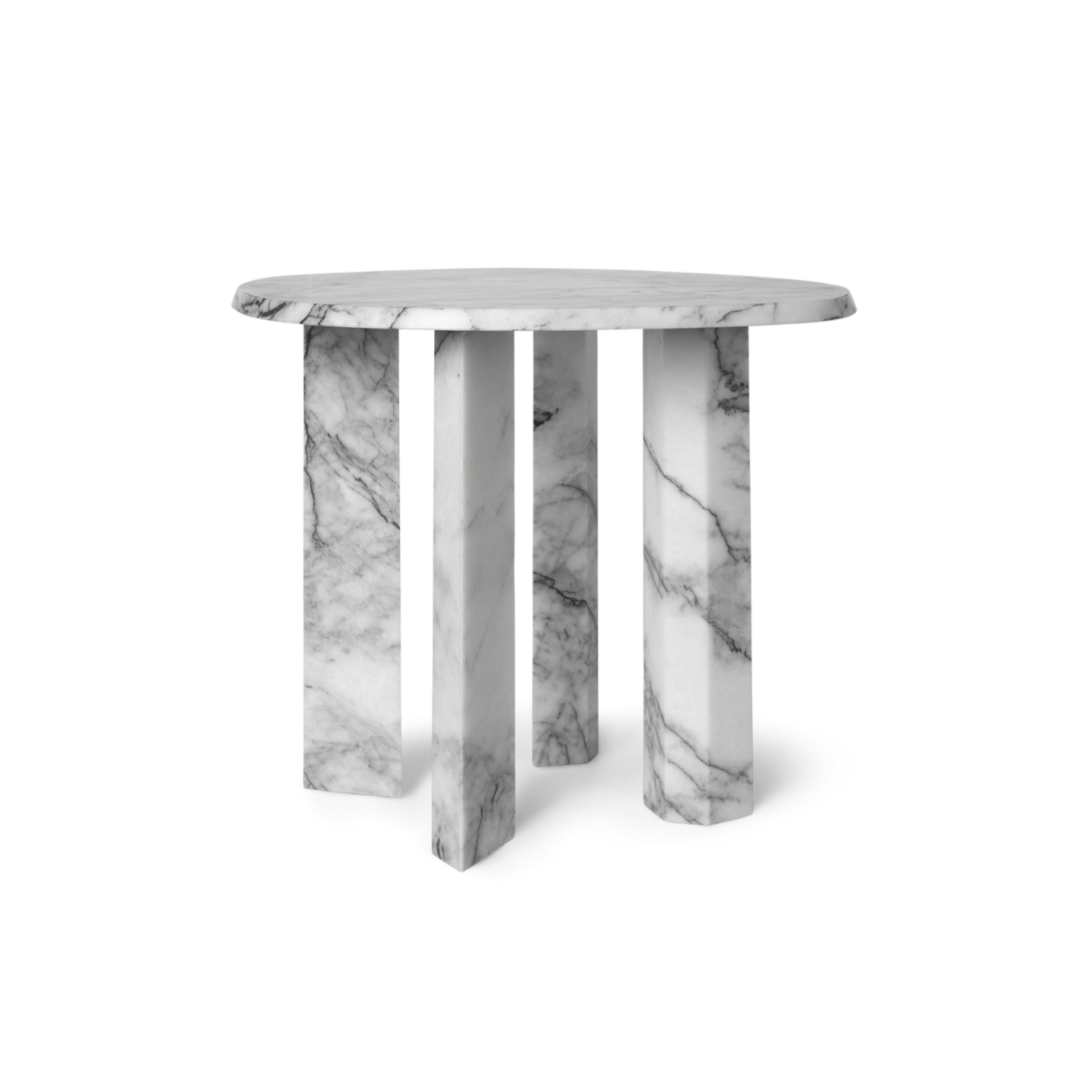 Taula side table white marble