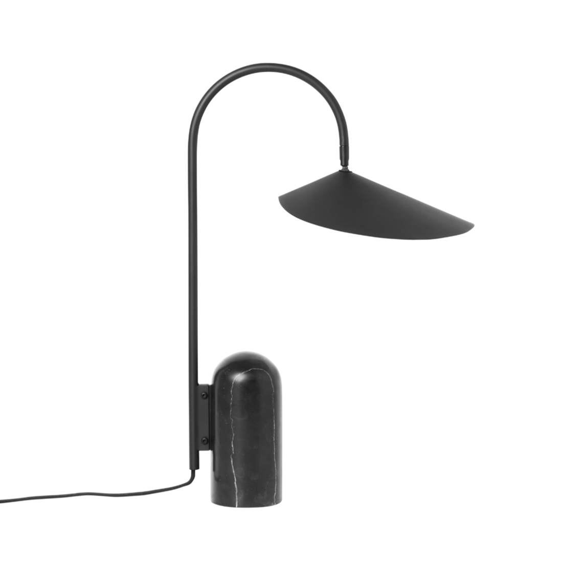 Arum table lamp black marble