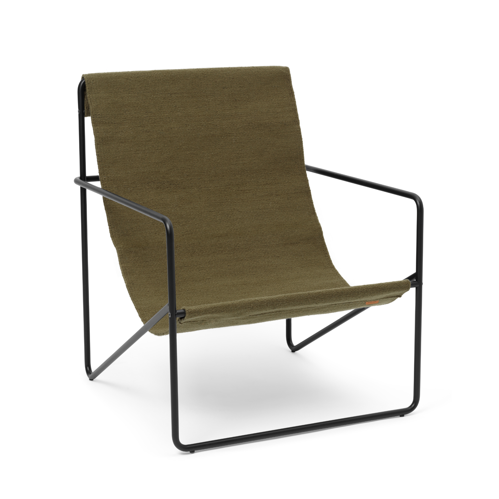 Desert Olive garden armchair with a black base