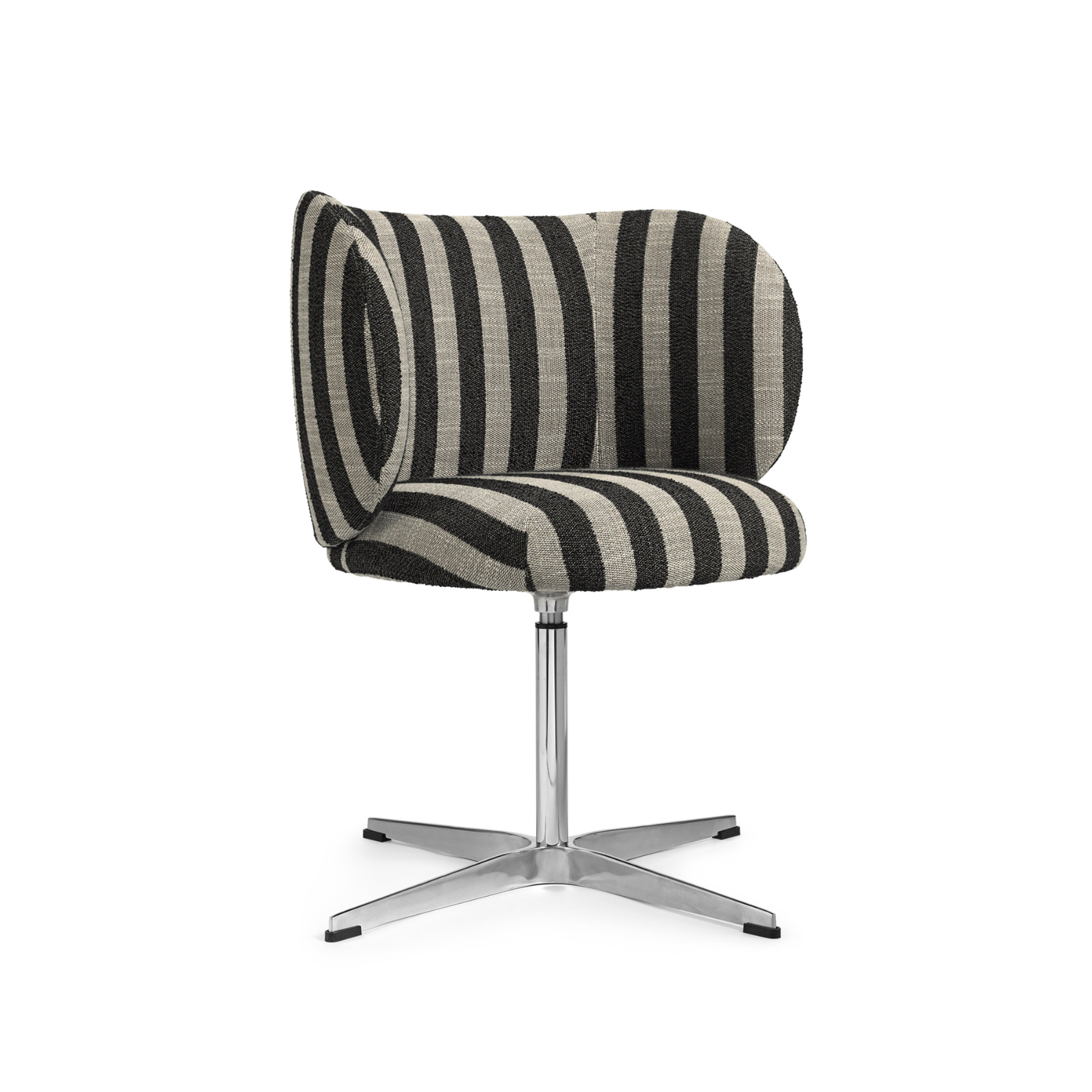 Rotary chair with Rico Louisiana Black and White armrests