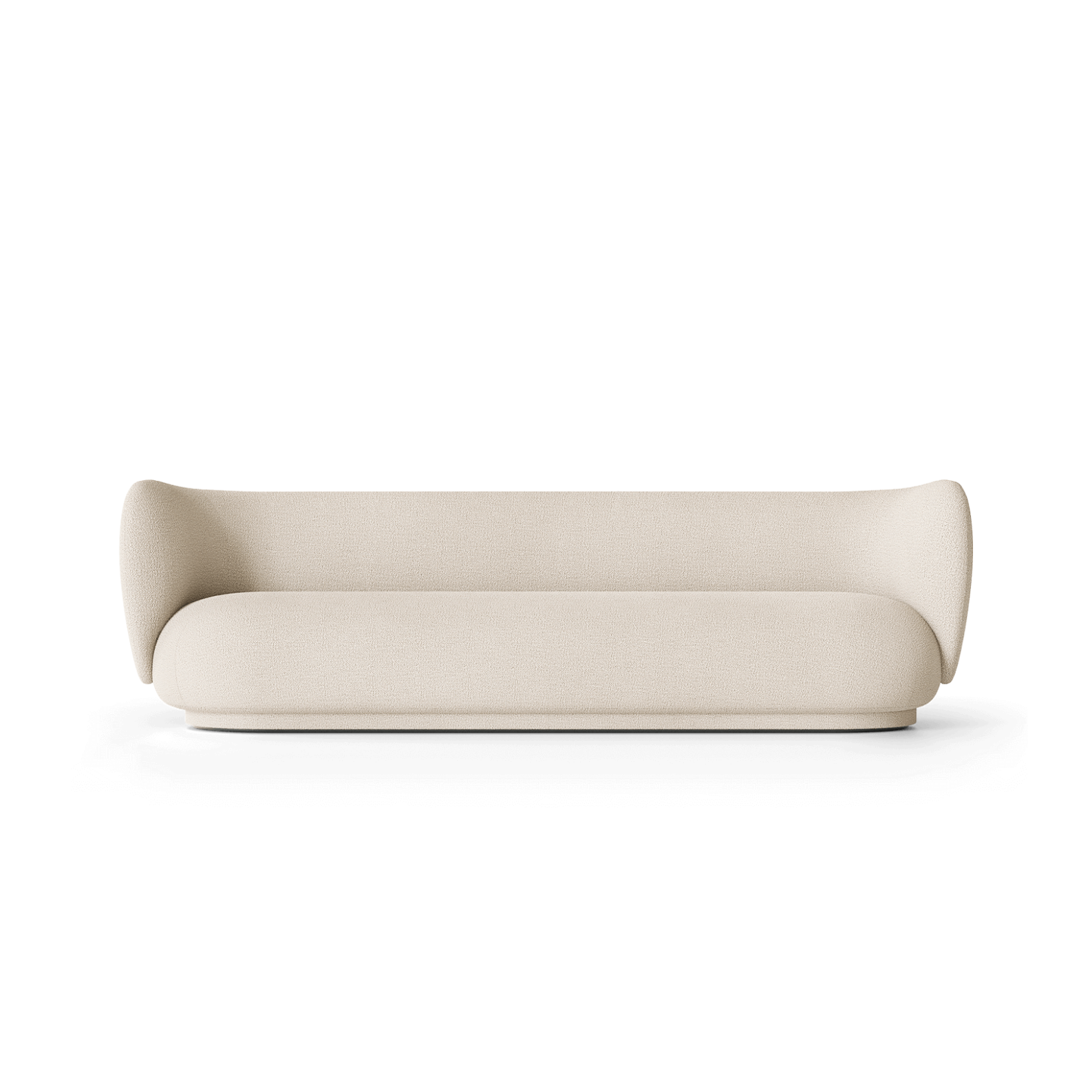 Rico bouclé 4-person sofa cream