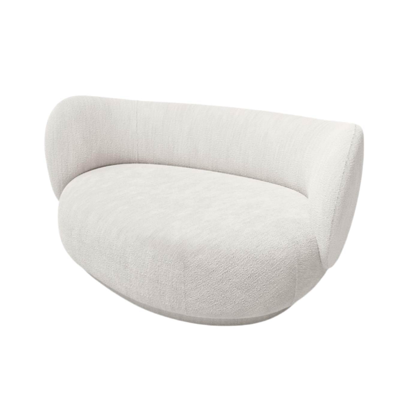 Right sofa rico curve boucle broken white