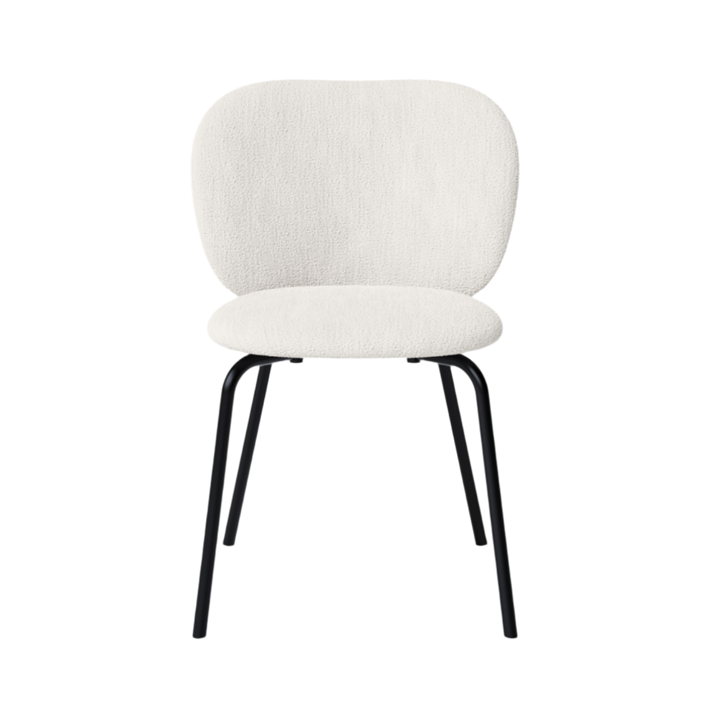 Rico Bouclé chair broken white with a black base