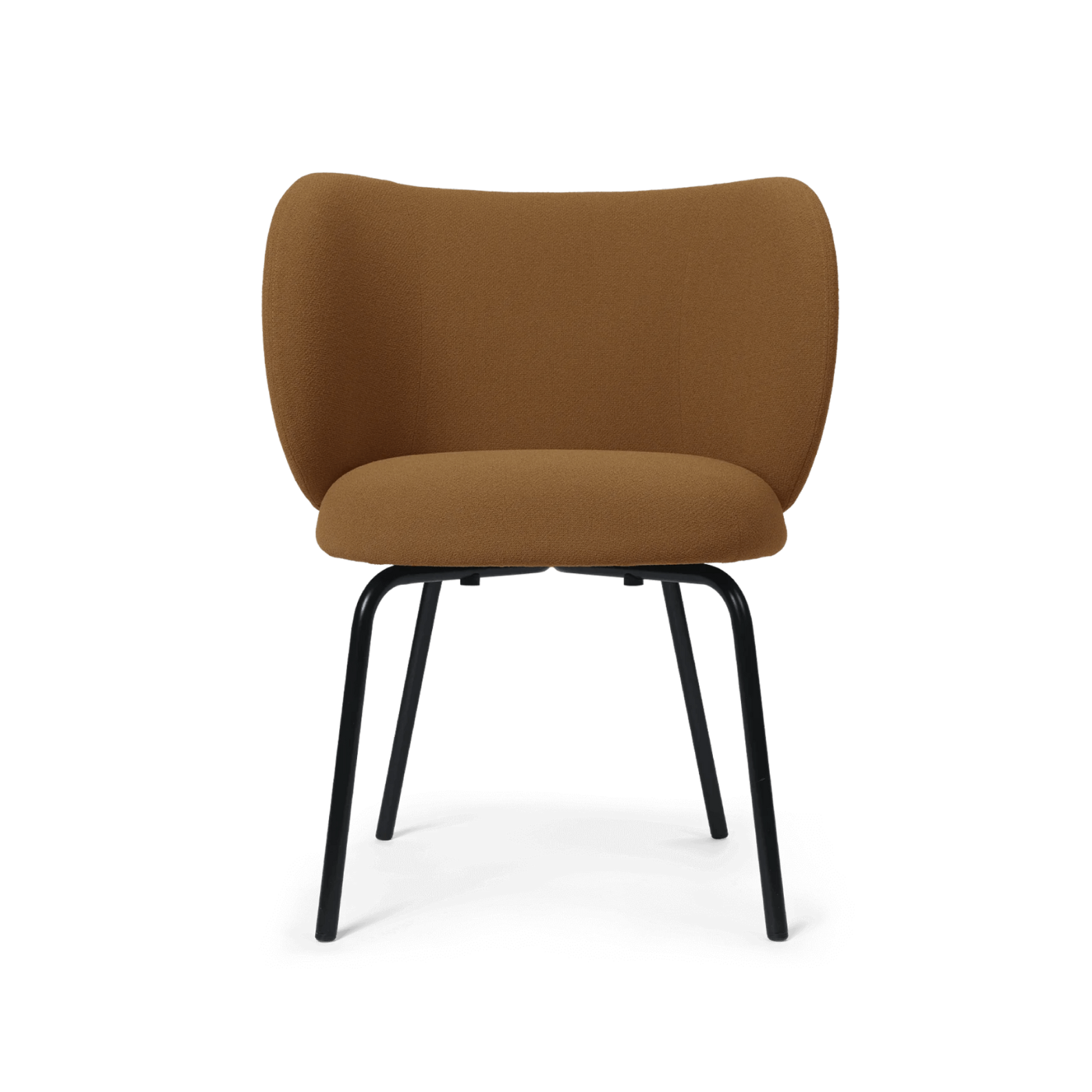 Chair with armrests Rico grain caramel with a black base