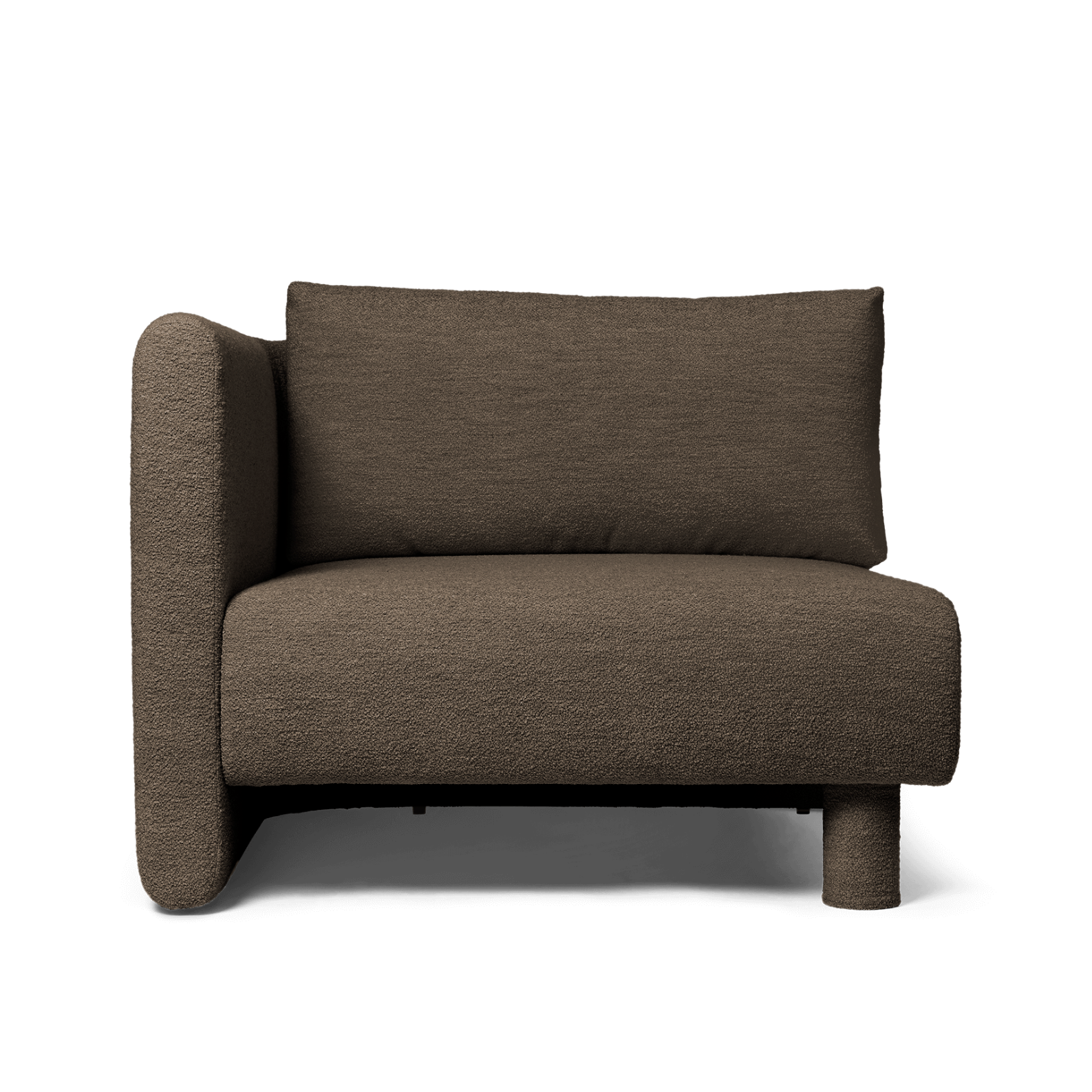 Dase modular sofa - left -handed soft bouclé dark brown