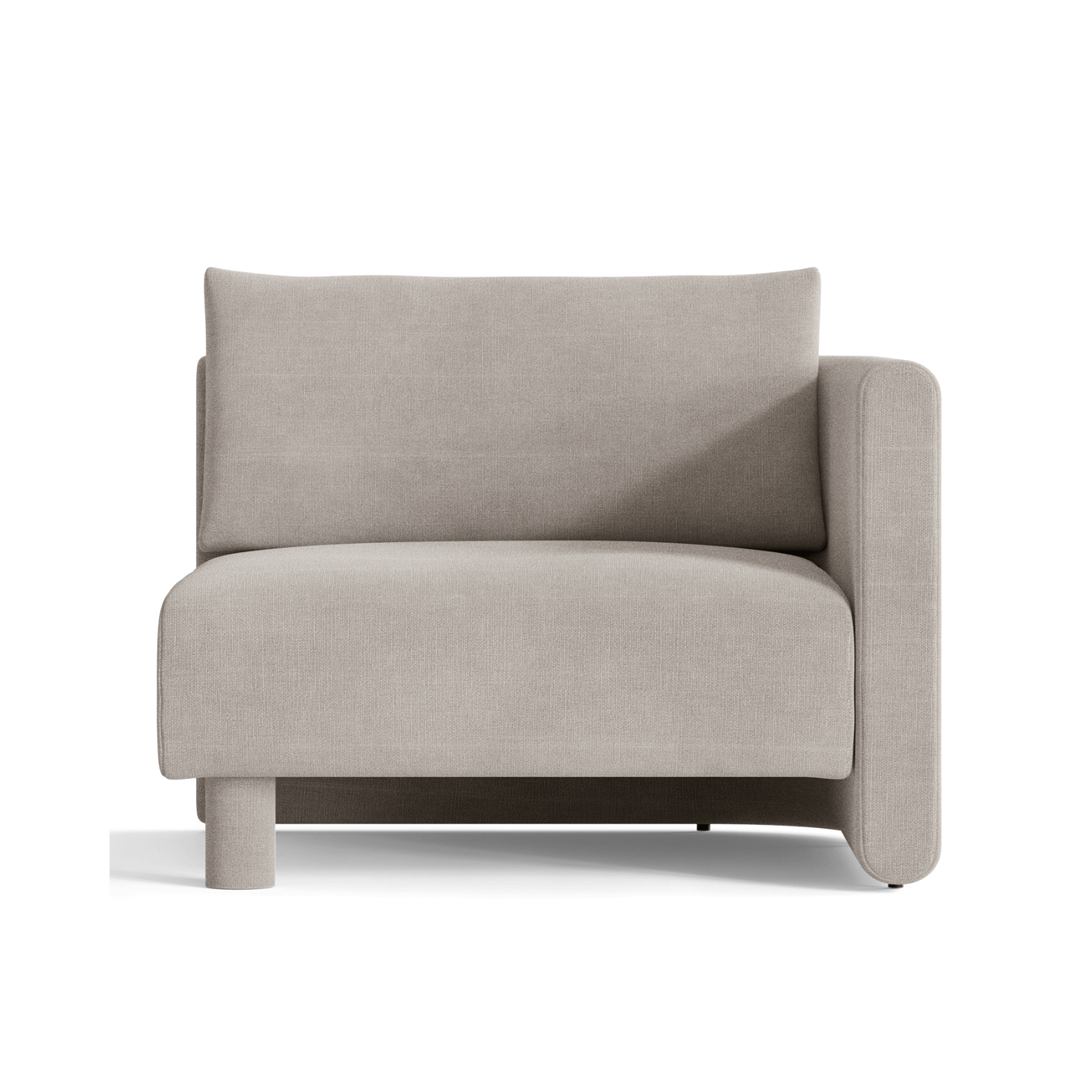 Dase modulares Sofa - rechtses Handbaum -Baumwollwäsche Beige