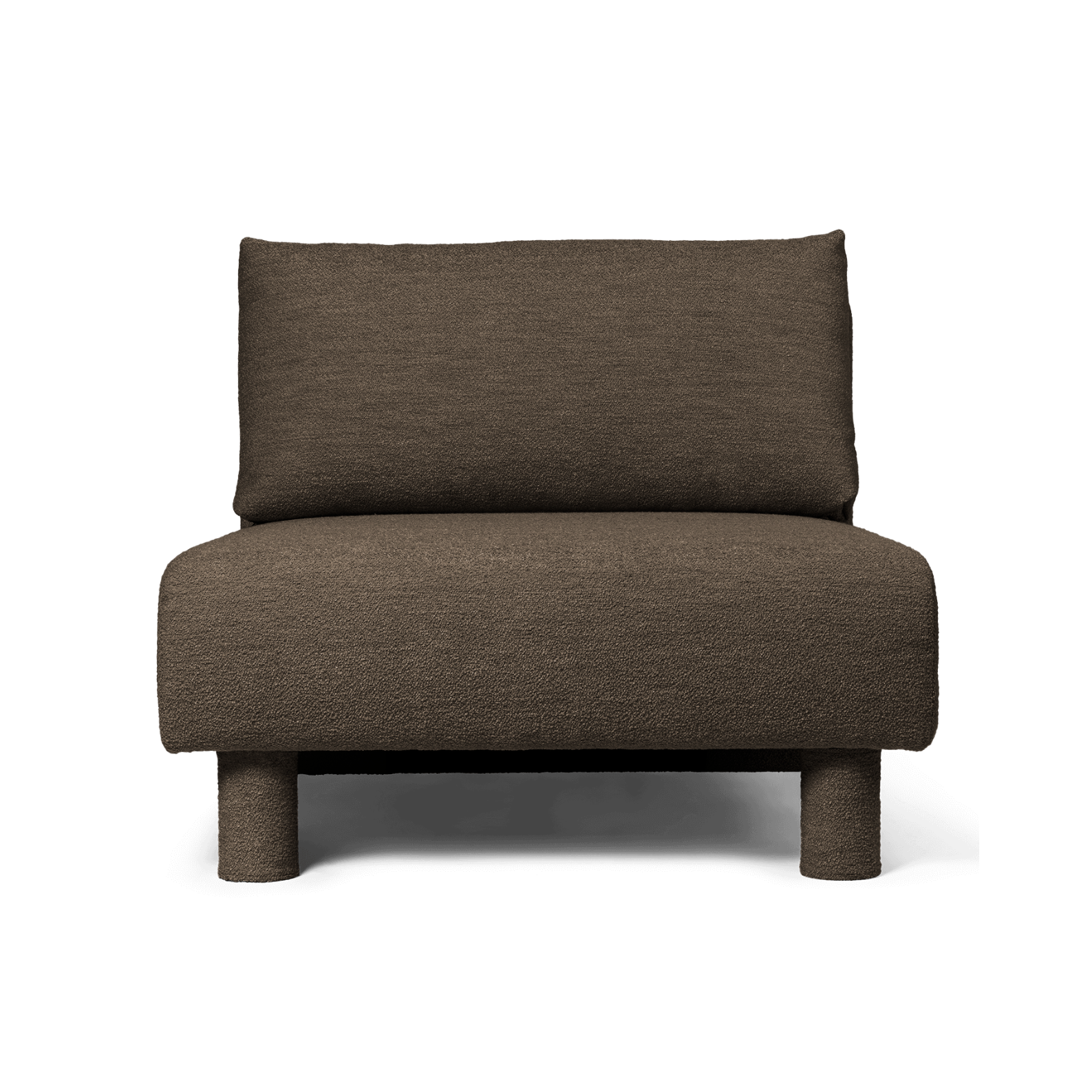 Dase modulares Sofa - zentrales weiches Bouclré dunkelbraun