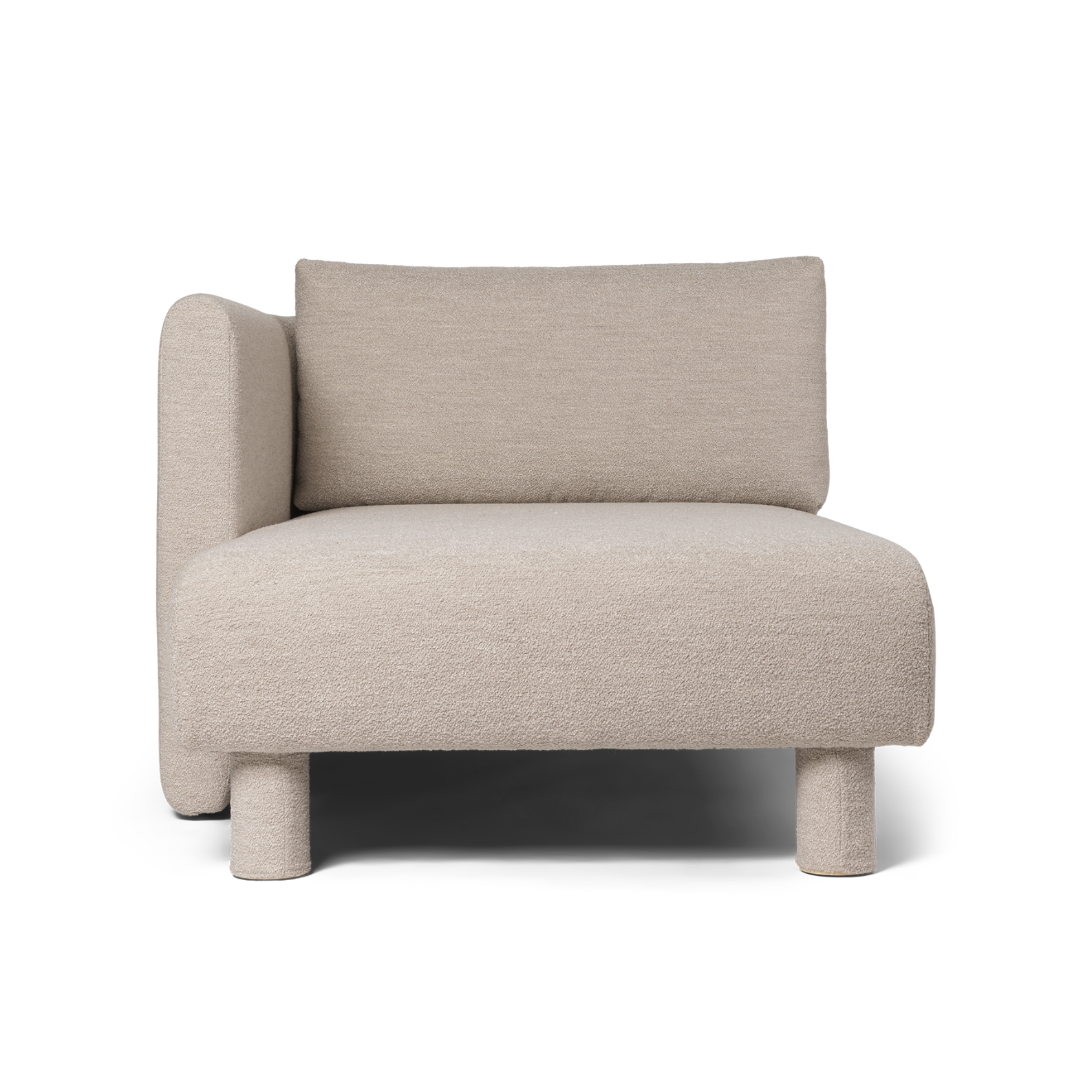 Dase modulares Sofa - links -handlich weicher Bouclé Beige