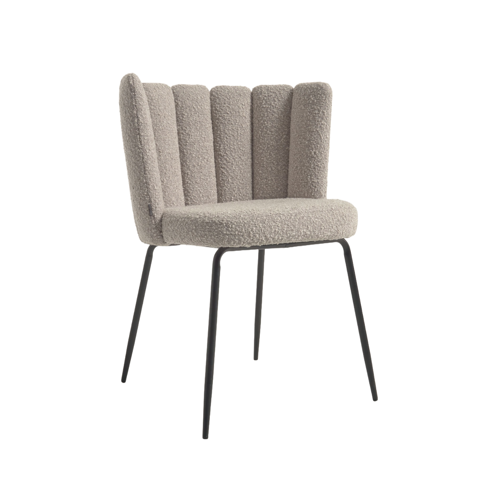 Anale Jasnoszary Boucle chair with black legs