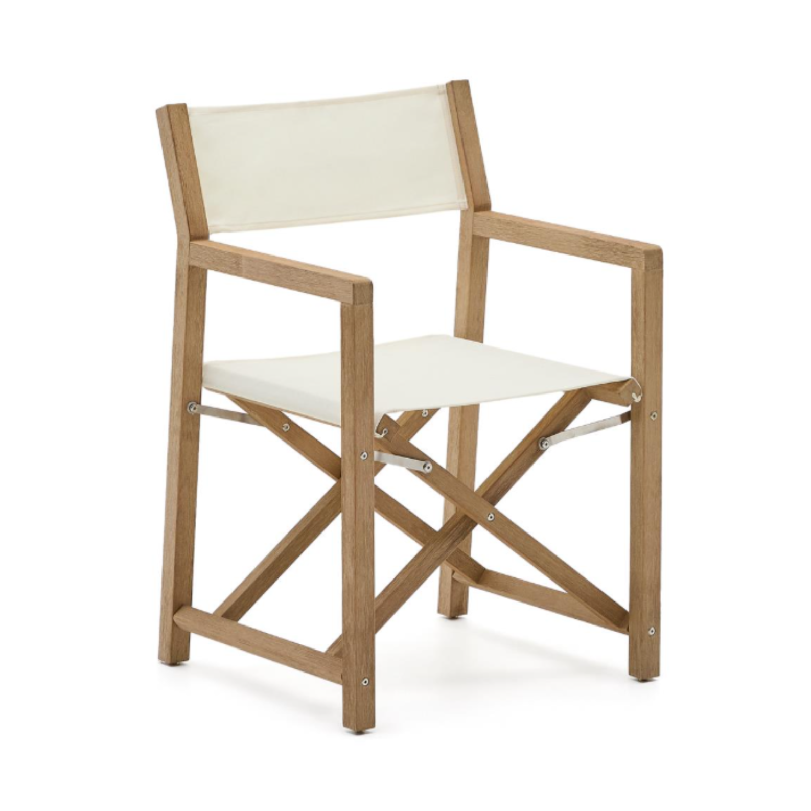 Vilara white external chair with acacia base [Julia] [Amelia SPR]