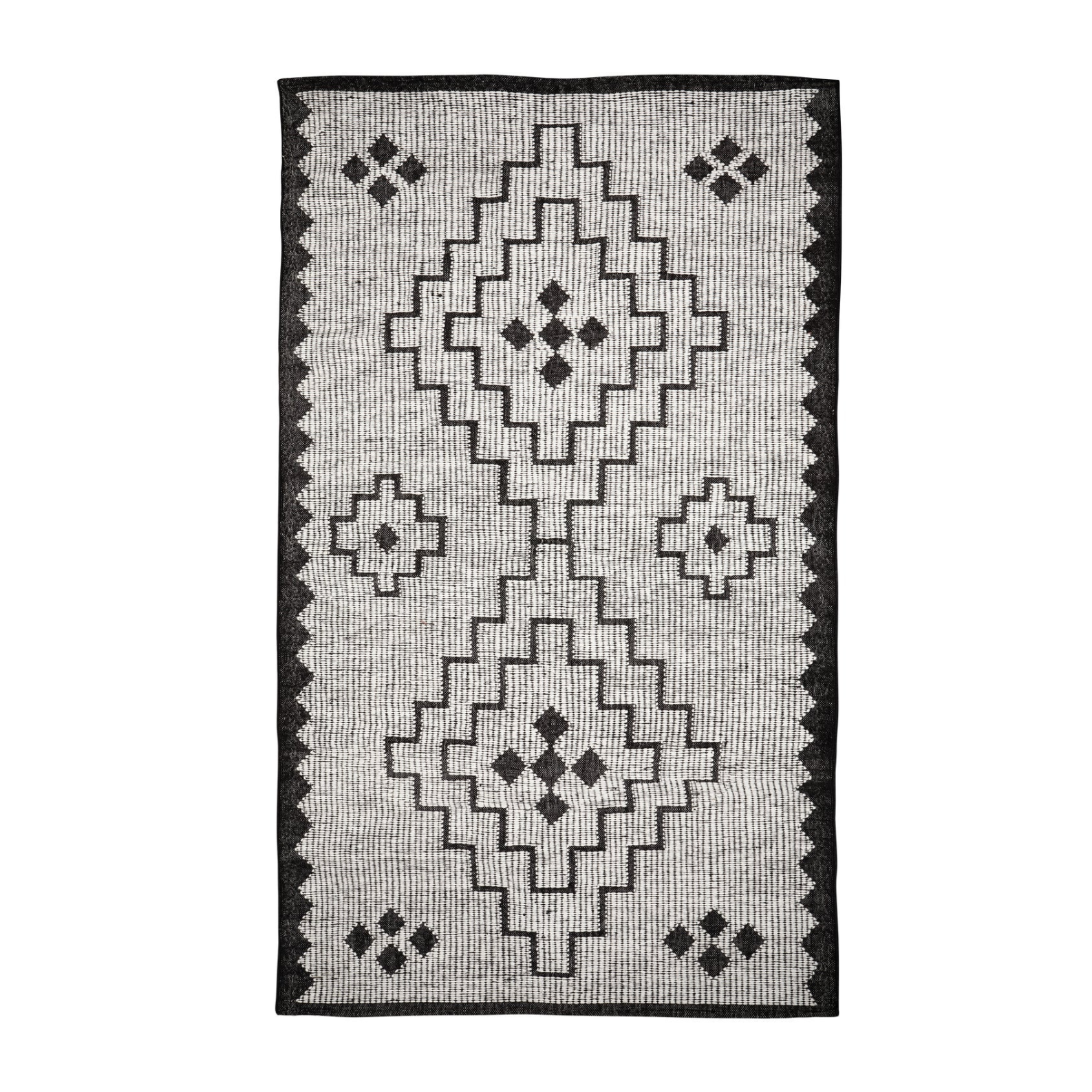 Omari Teppich Wolle/Jute Natural/Schwarz 160x230 cm