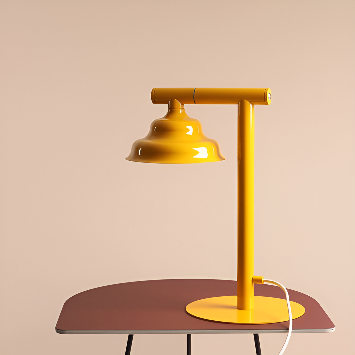 Yellow wave desk lamp