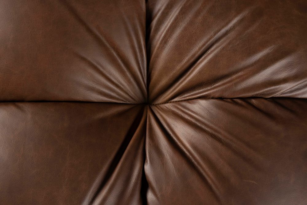 Modulares Sofa HACKMAN - mittleres Element aus schokoladenbraunem Leder