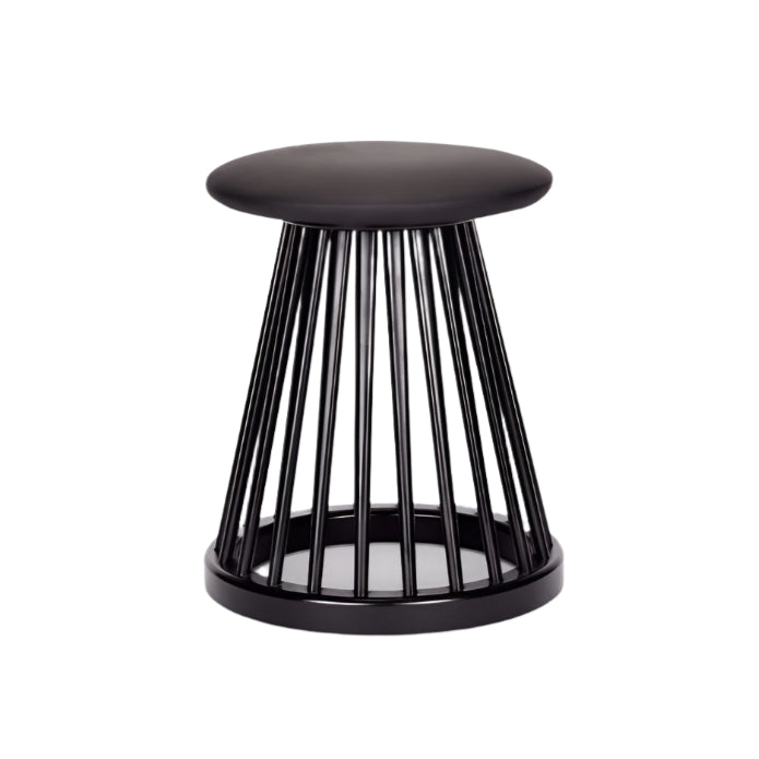 Black birch wood fan stool