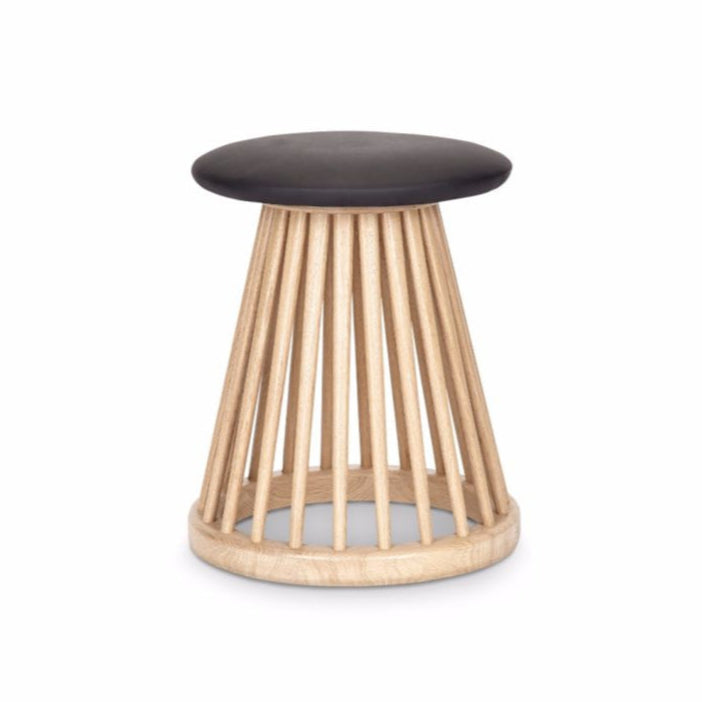 Stool fan of oak wood