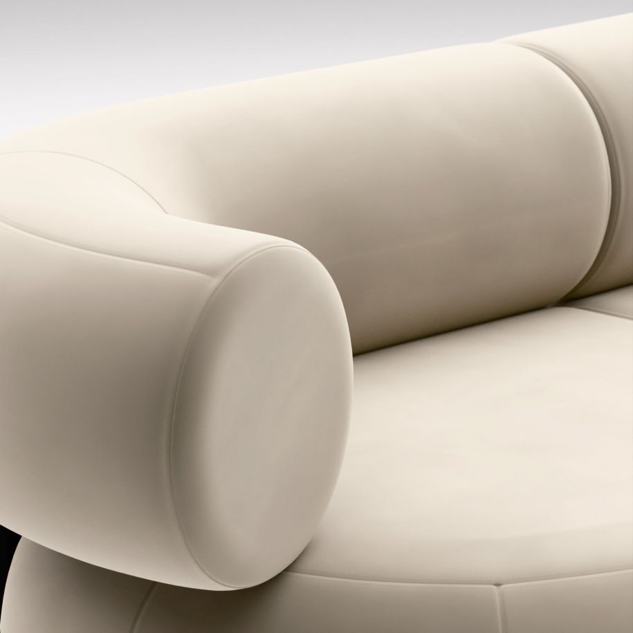 L -shaped modular corner Fat Upholstered [Julia] [Amelia SPR]