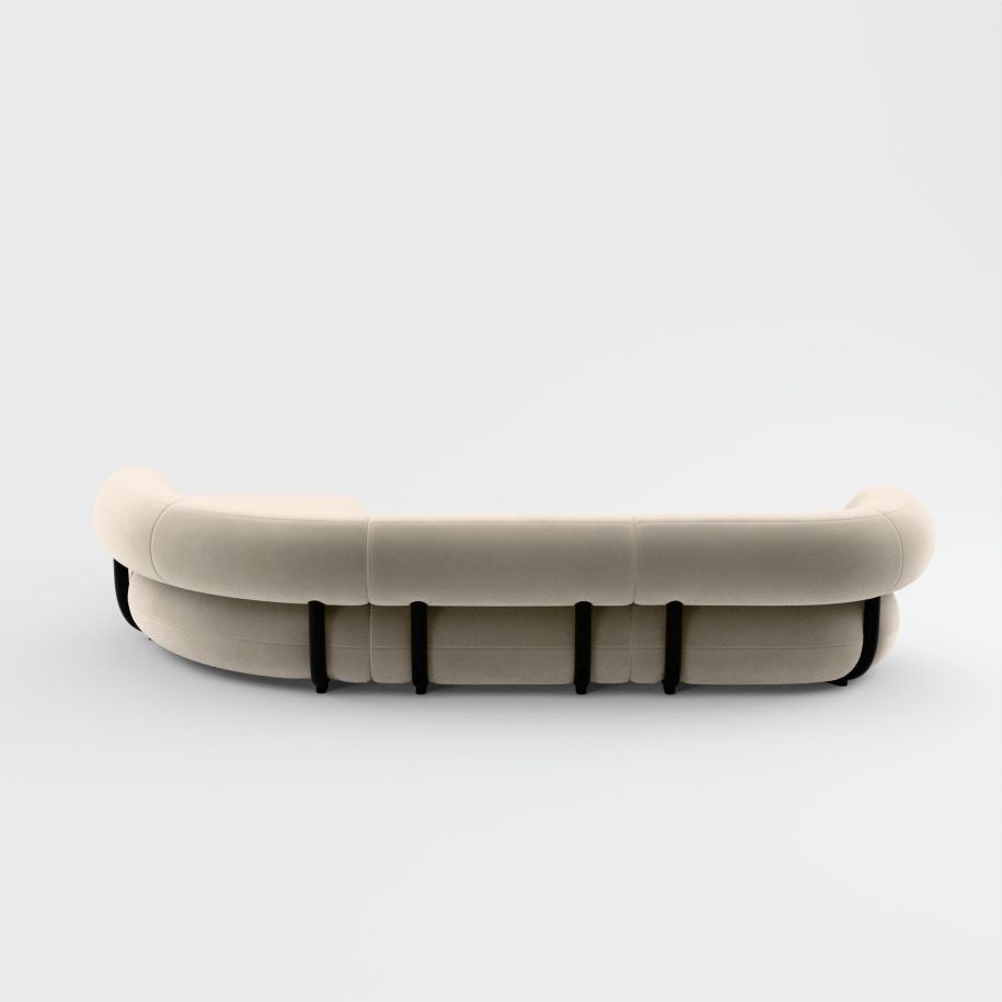 L -shaped modular corner Fat Upholstered [Julia] [Amelia SPR]