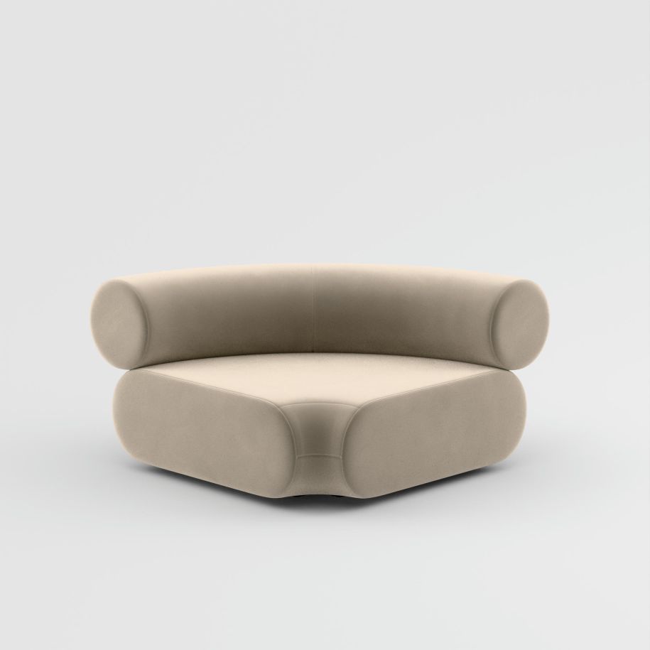 Fat modular sofa - upholstered corner module [Julia] [Amelia SPR]