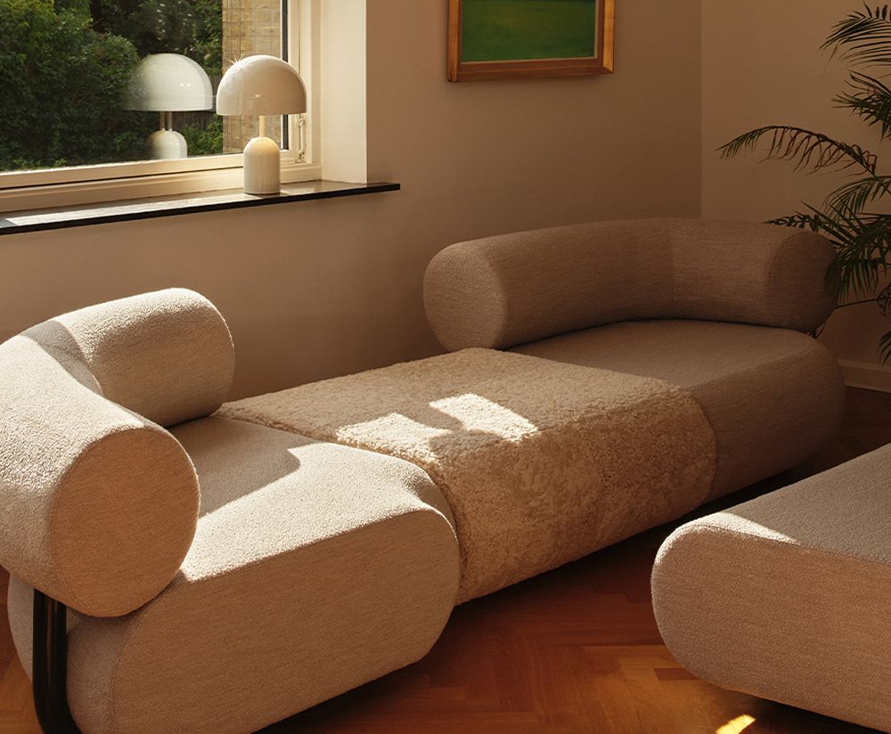 Upholstered fat ottoman