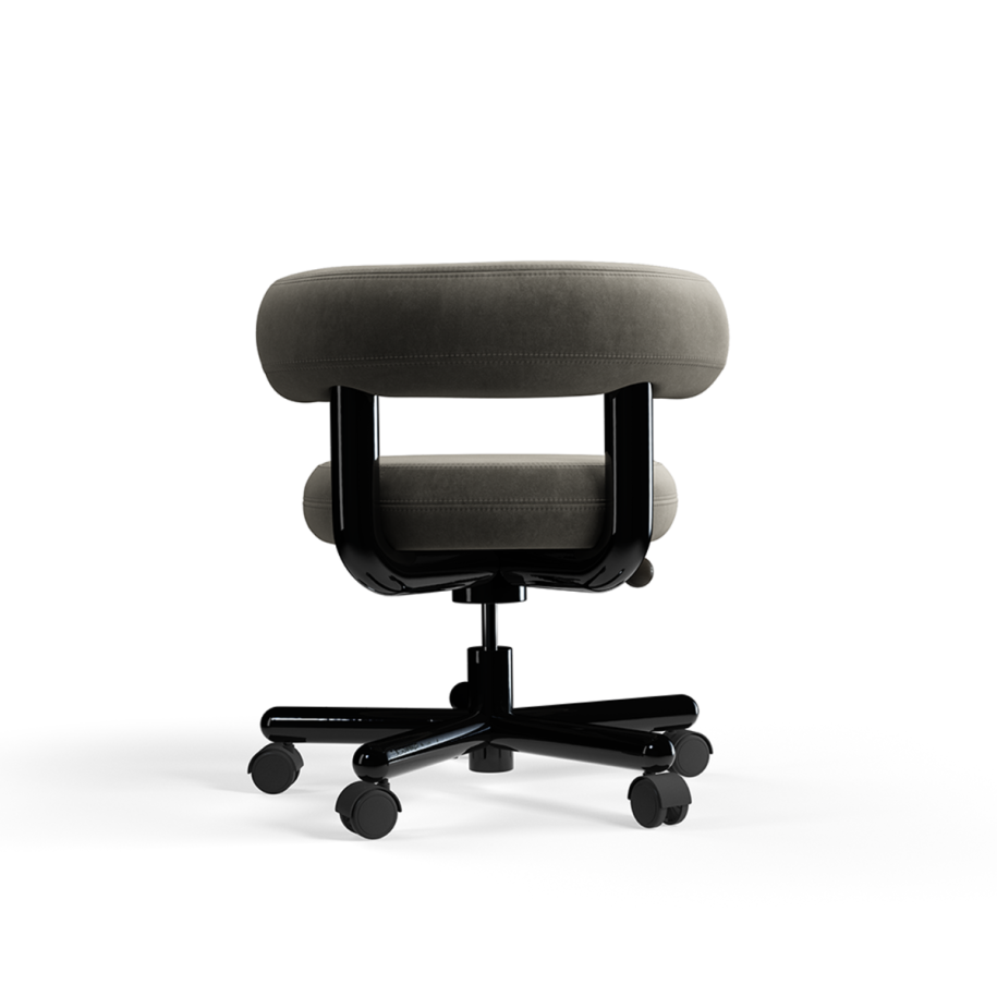 Fat upholstered office chair black base