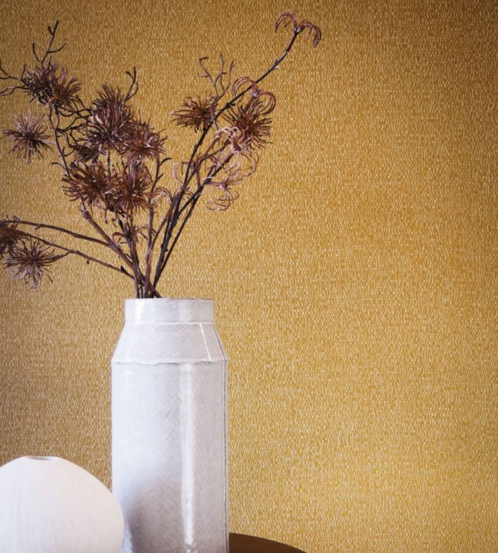Structural wallpaper imitating straw marquetry ROSEAU - SAND beige