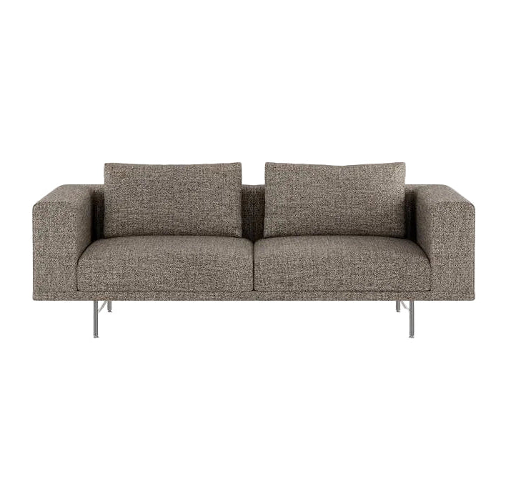 Sofa 2-sitzig LOFT braun Boucle mit Stahlbasis