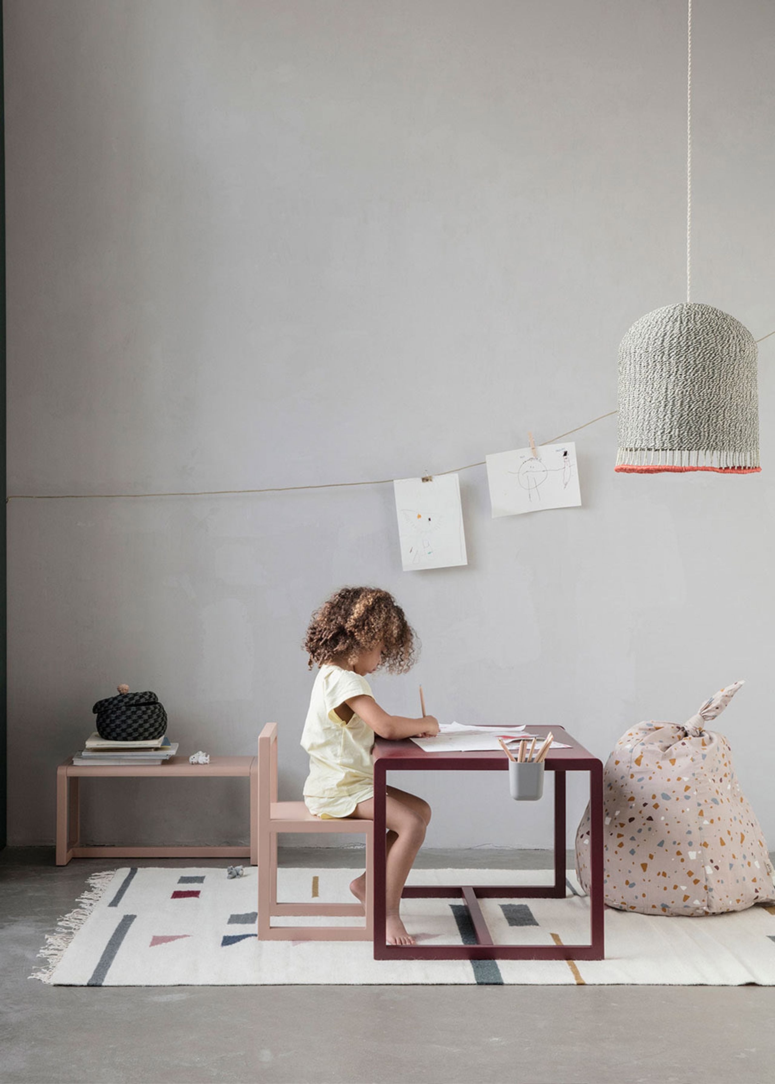 Kinderbank LITTLE ARCHITECT hellrosa 