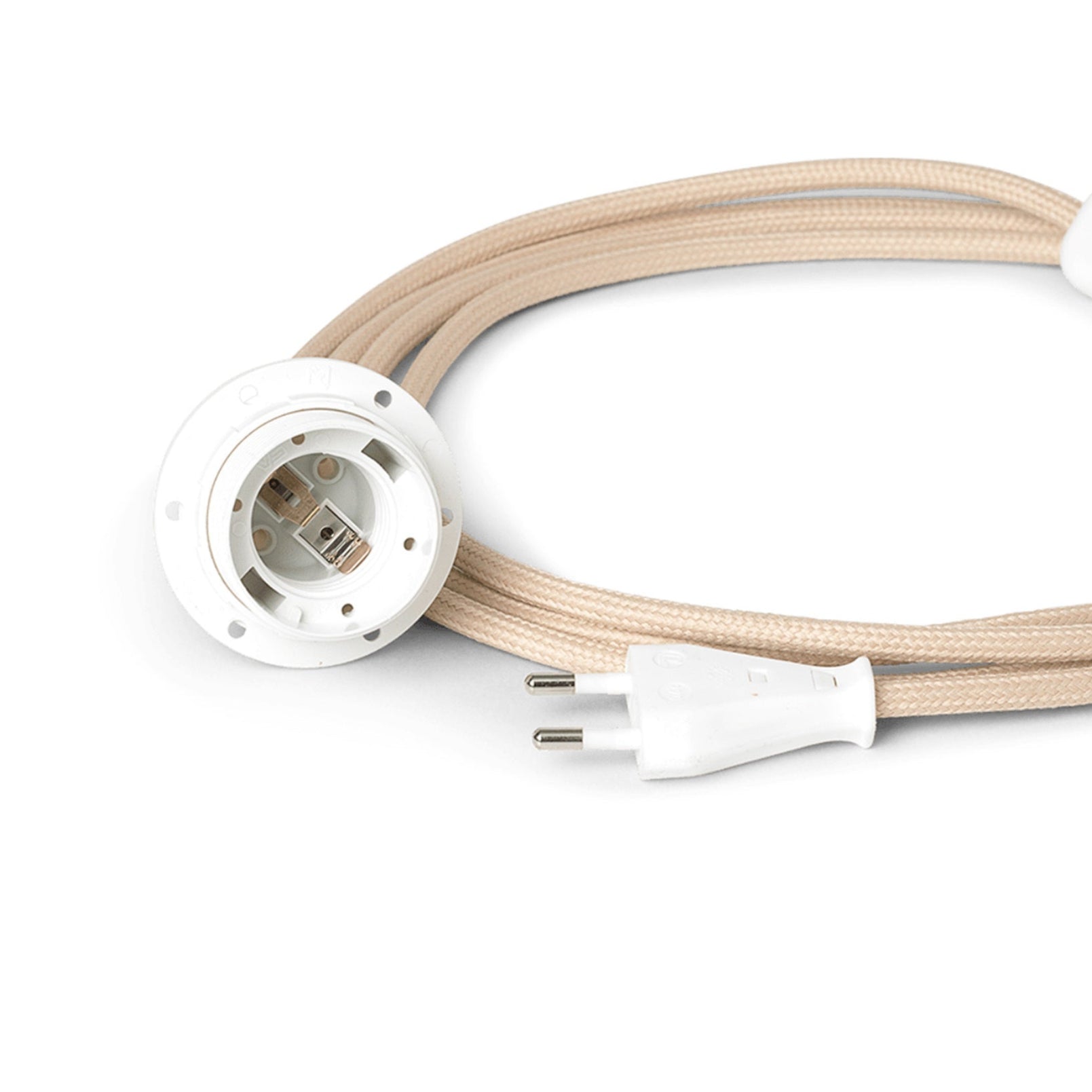 Basis des Stoffkabelsatzes Beige Wandlampe