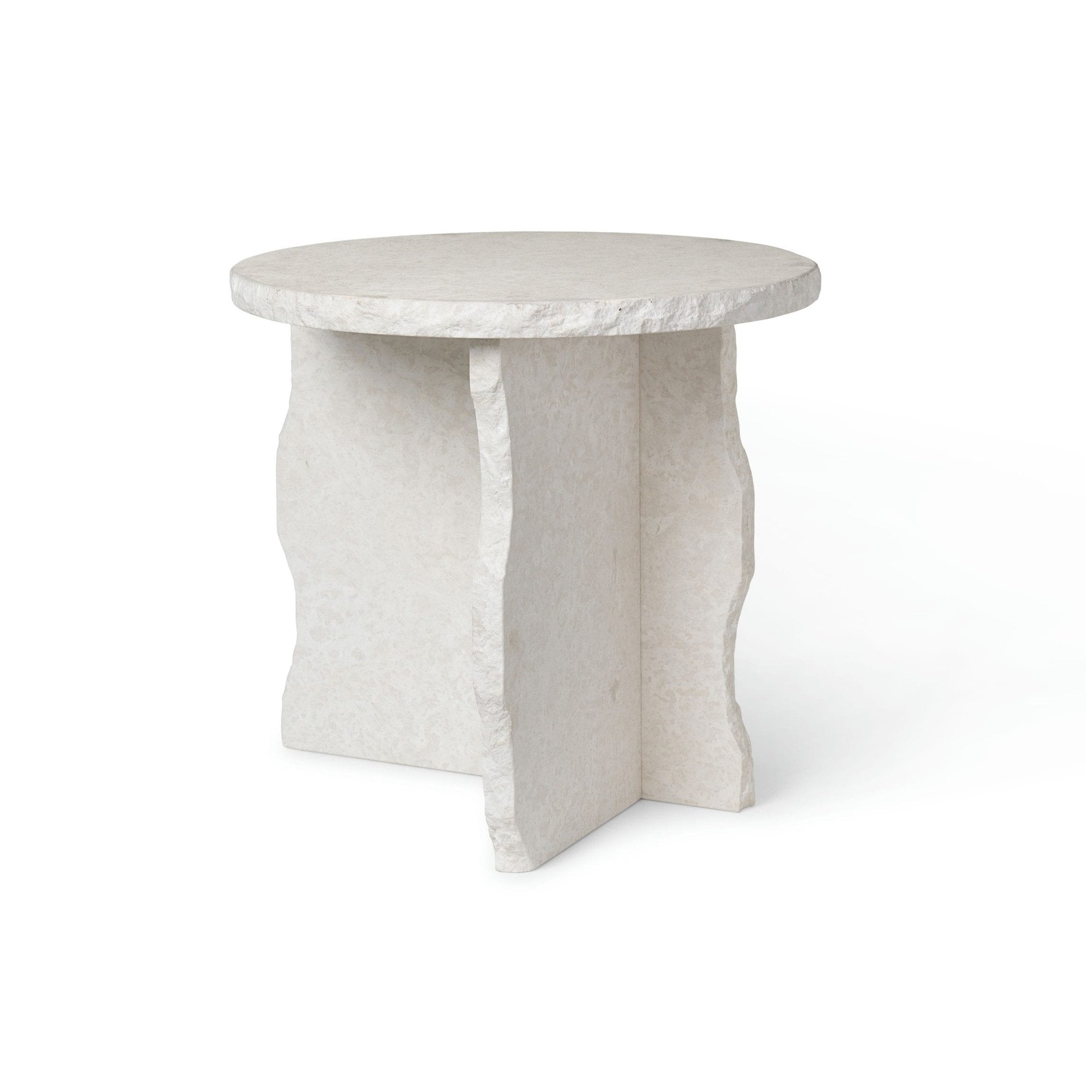 Side table mineral white marble