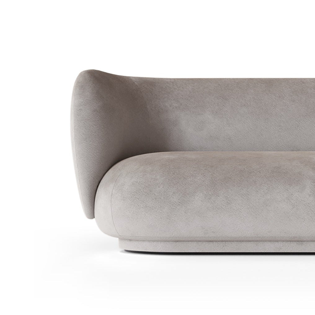 Rico verblasste Velvet Grey 4-Sitzer-Sofa