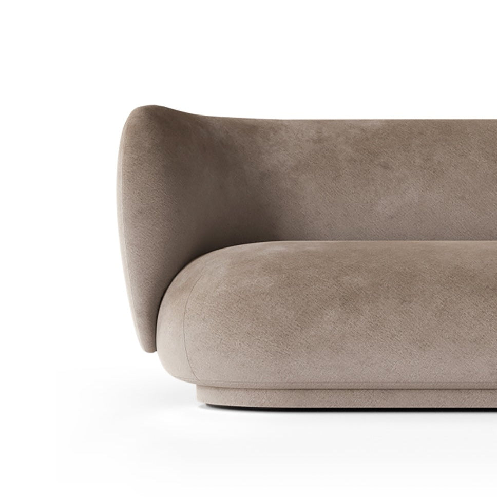 Rico verblasste Velvet 4-Sitzer-Sofa beige