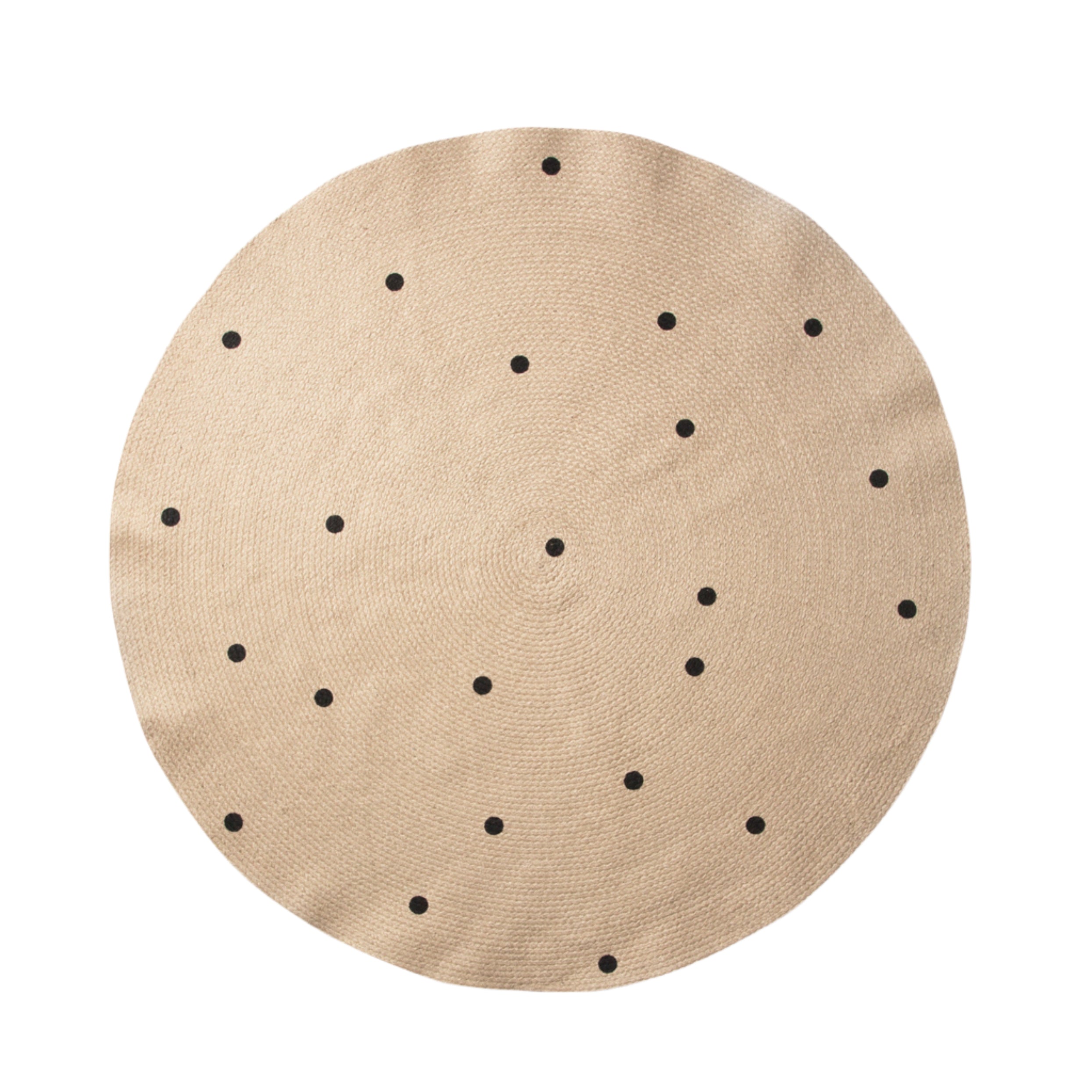 BLACK DOTS Jute-Punktteppich 