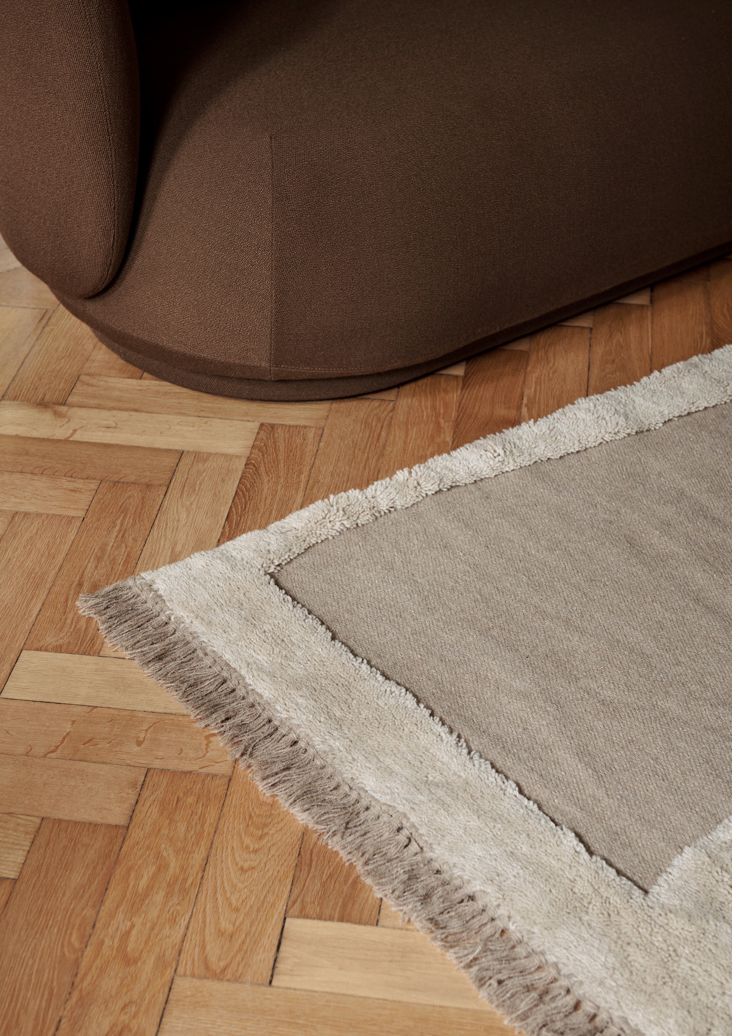 ALLEY rug beige New Zealand wool