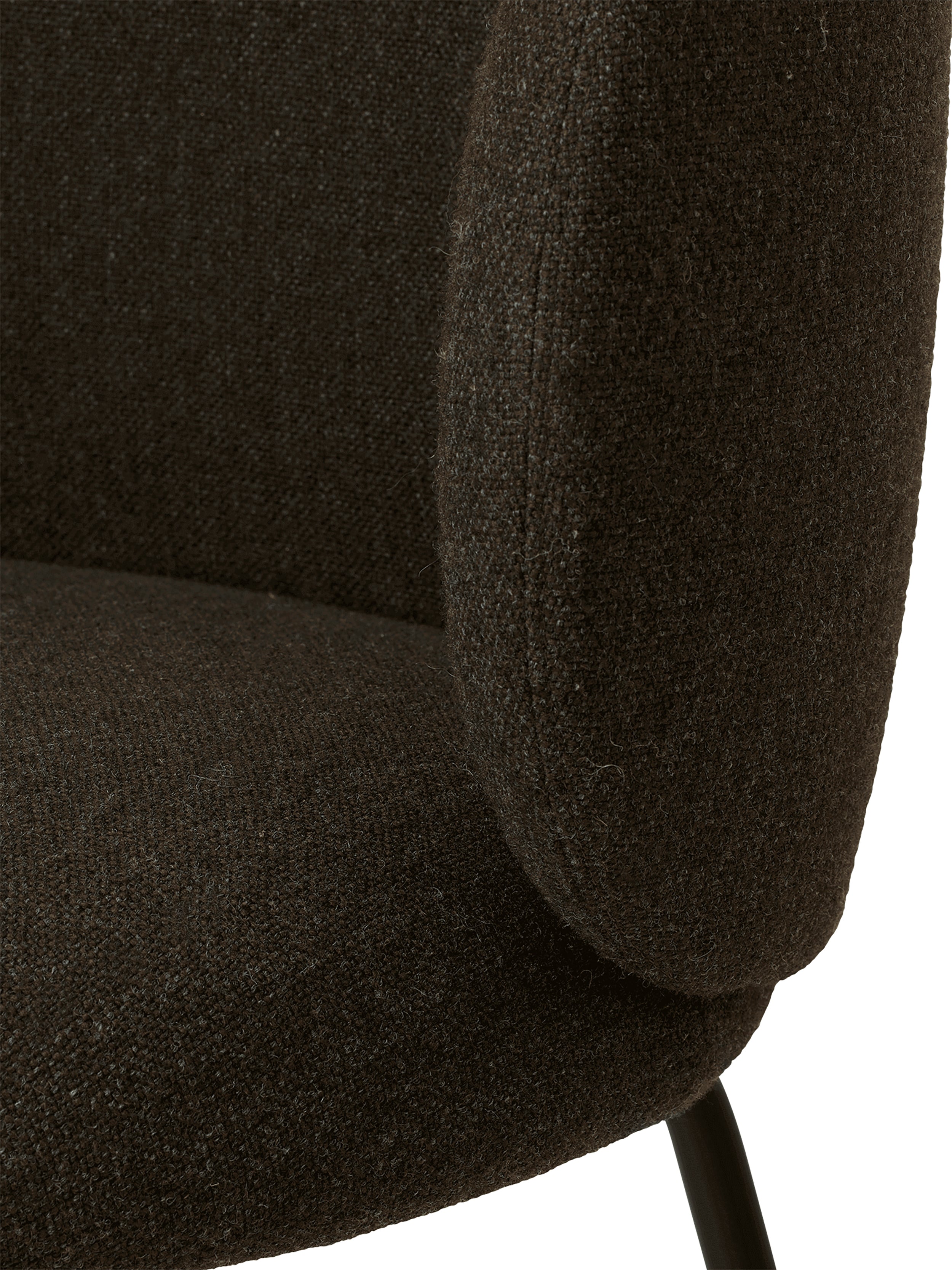 Chair with armrests Rico Hallingdal dark brown with a black base