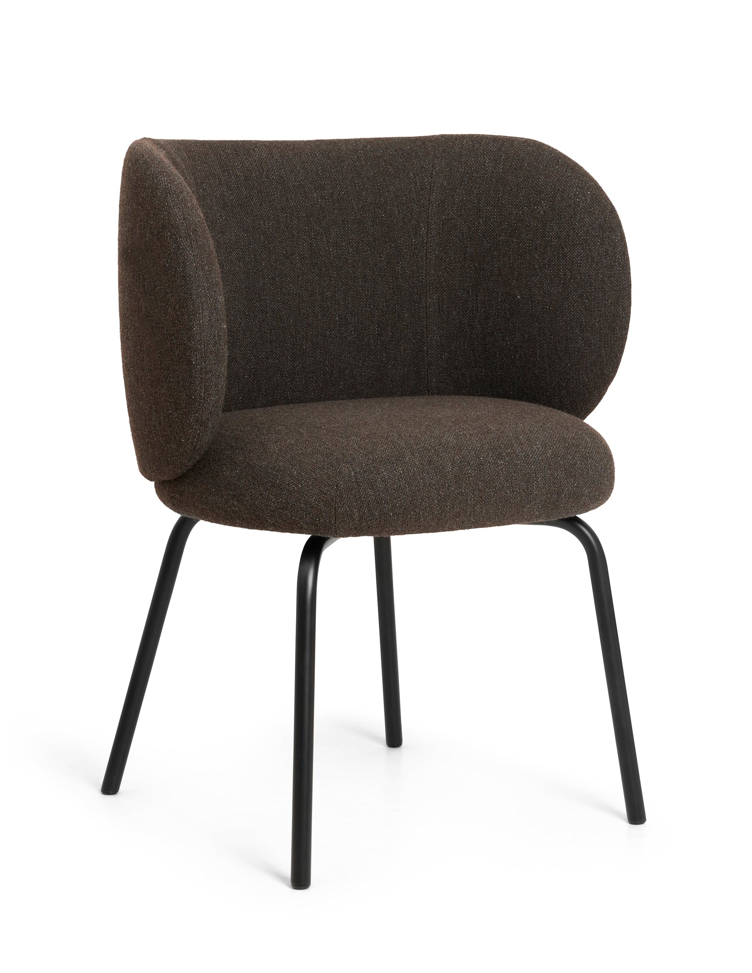 Chair with armrests Rico Hallingdal dark brown with a black base