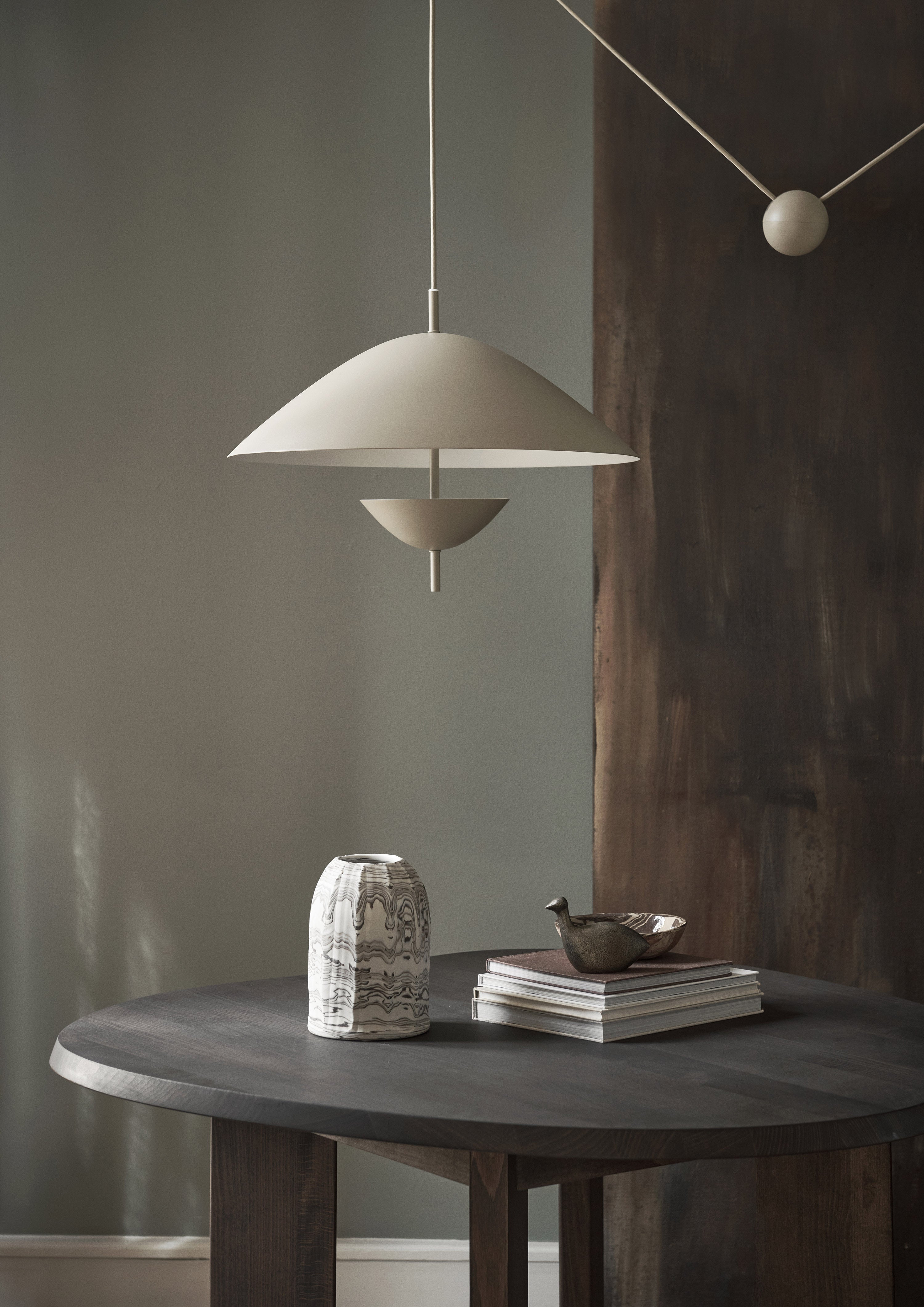 Beige ICE -Bege Hanging Lampe
