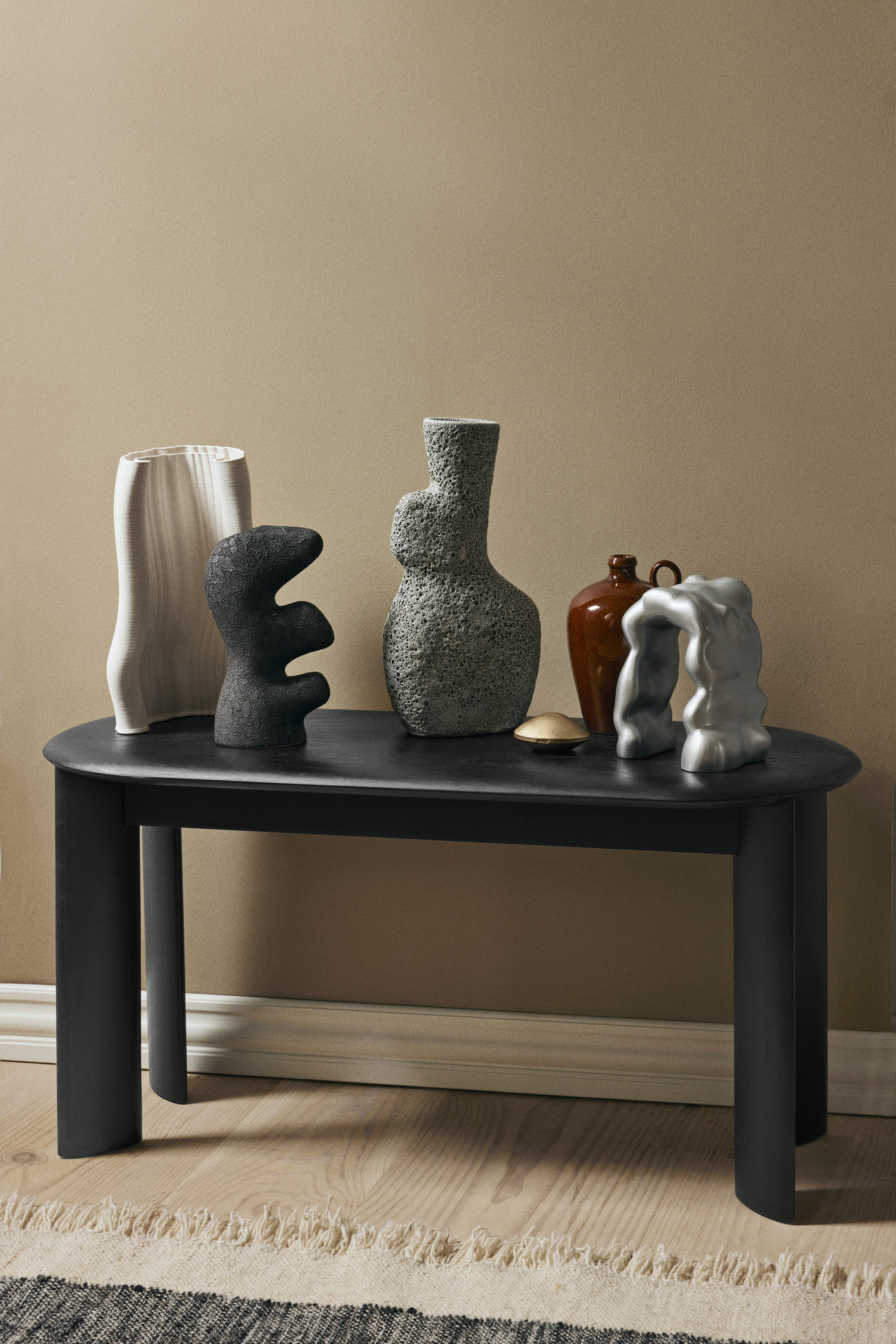 Vase Moire gebrochen weiß