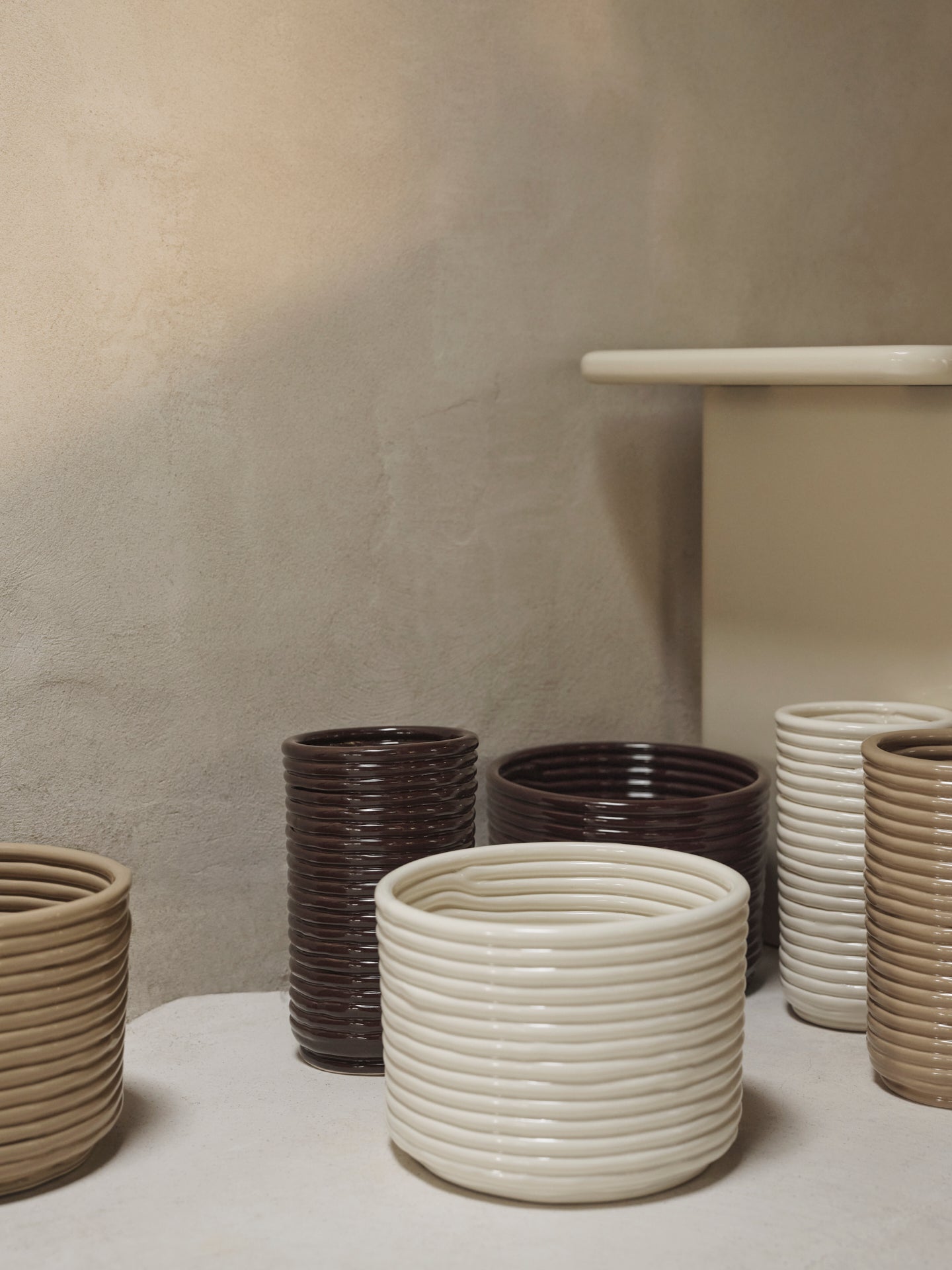 Braune Cord -Vase