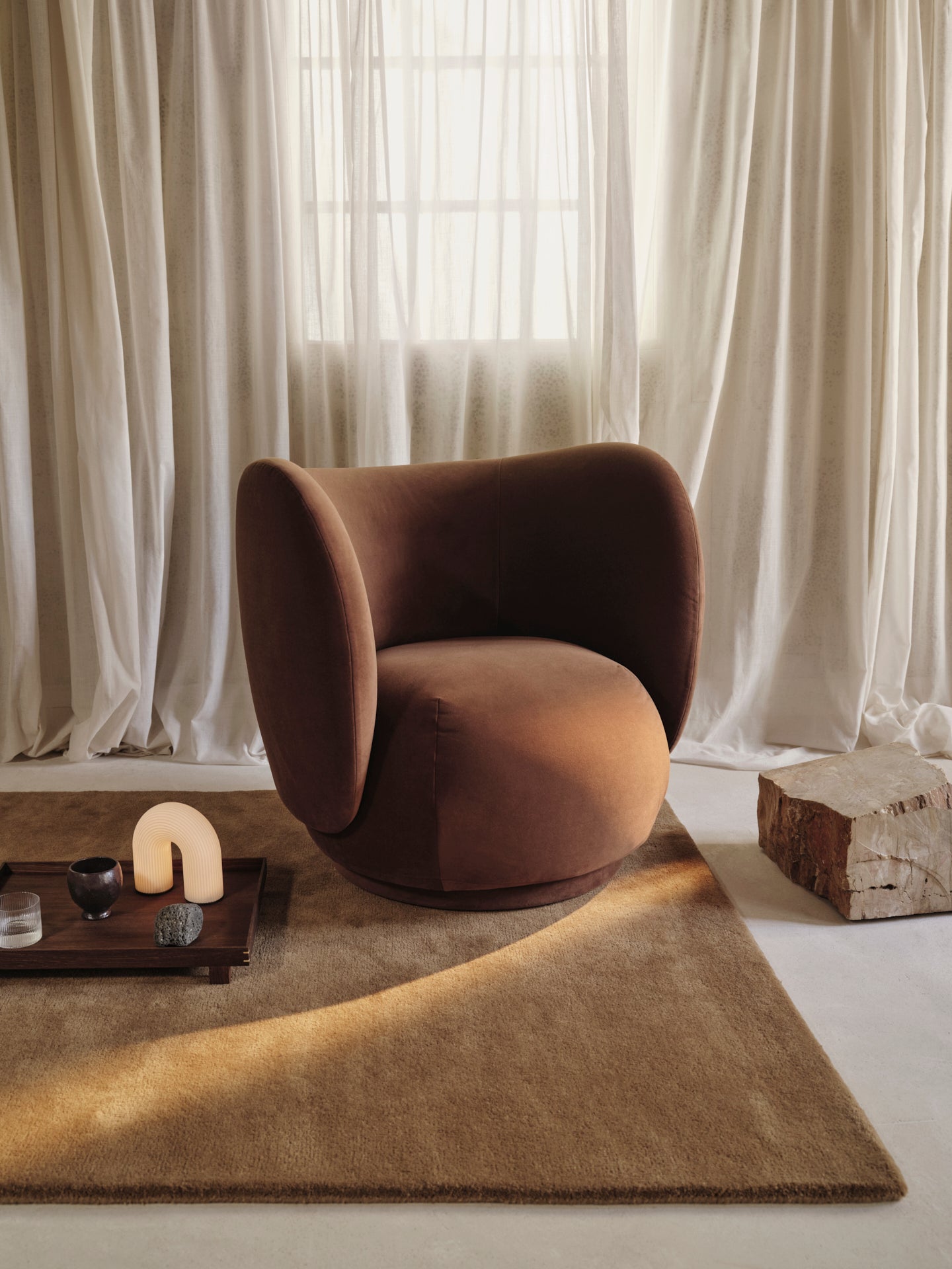 Rico Lounge verblasste samtrotbare Sessel