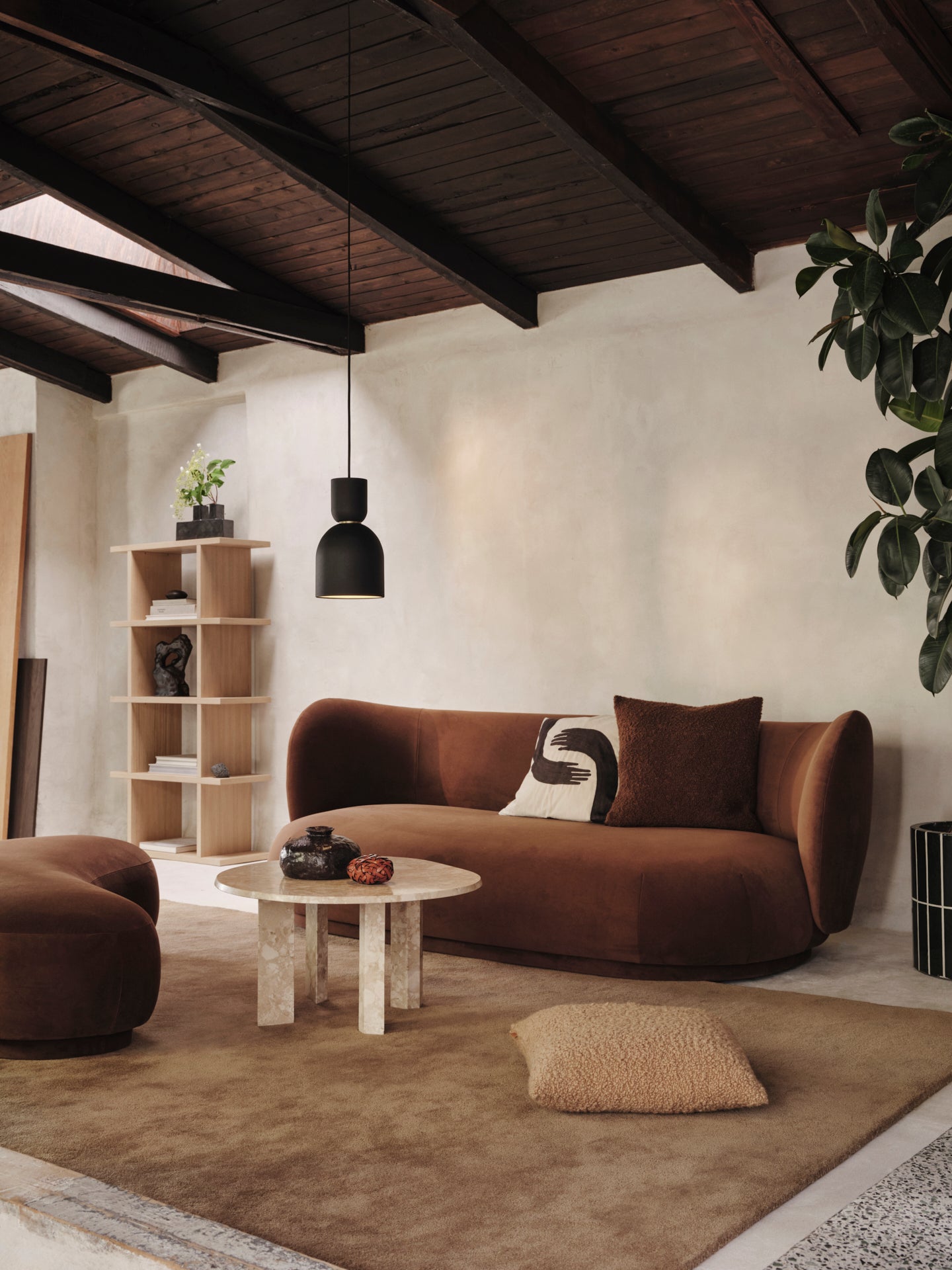 Rico lounge rich velvet sofa brown