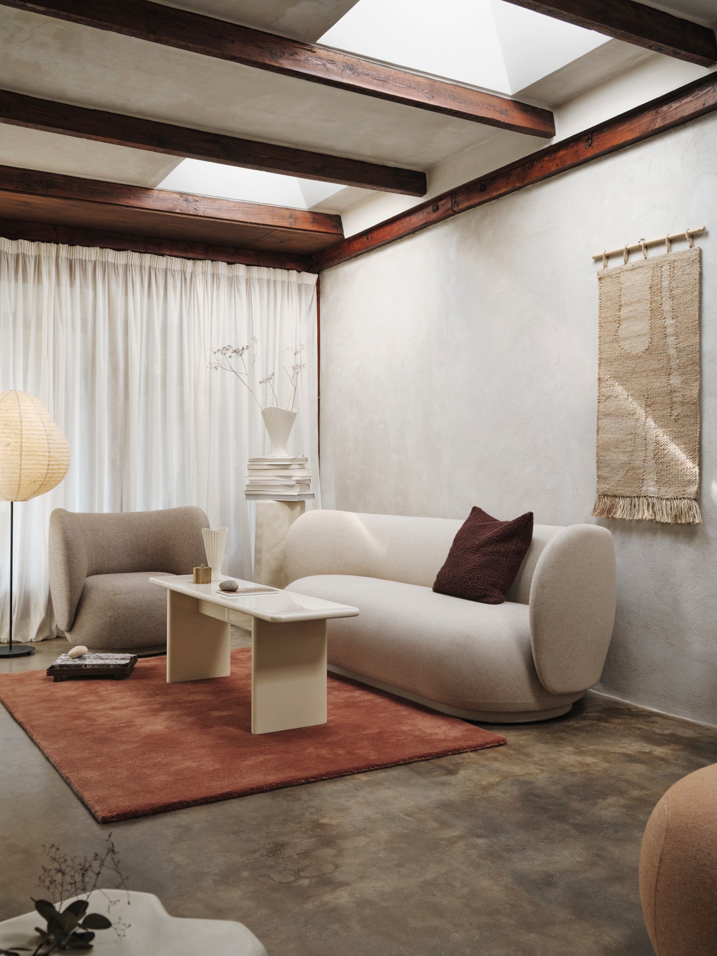 3-Personen-Sofa Rico bürstete Sand
