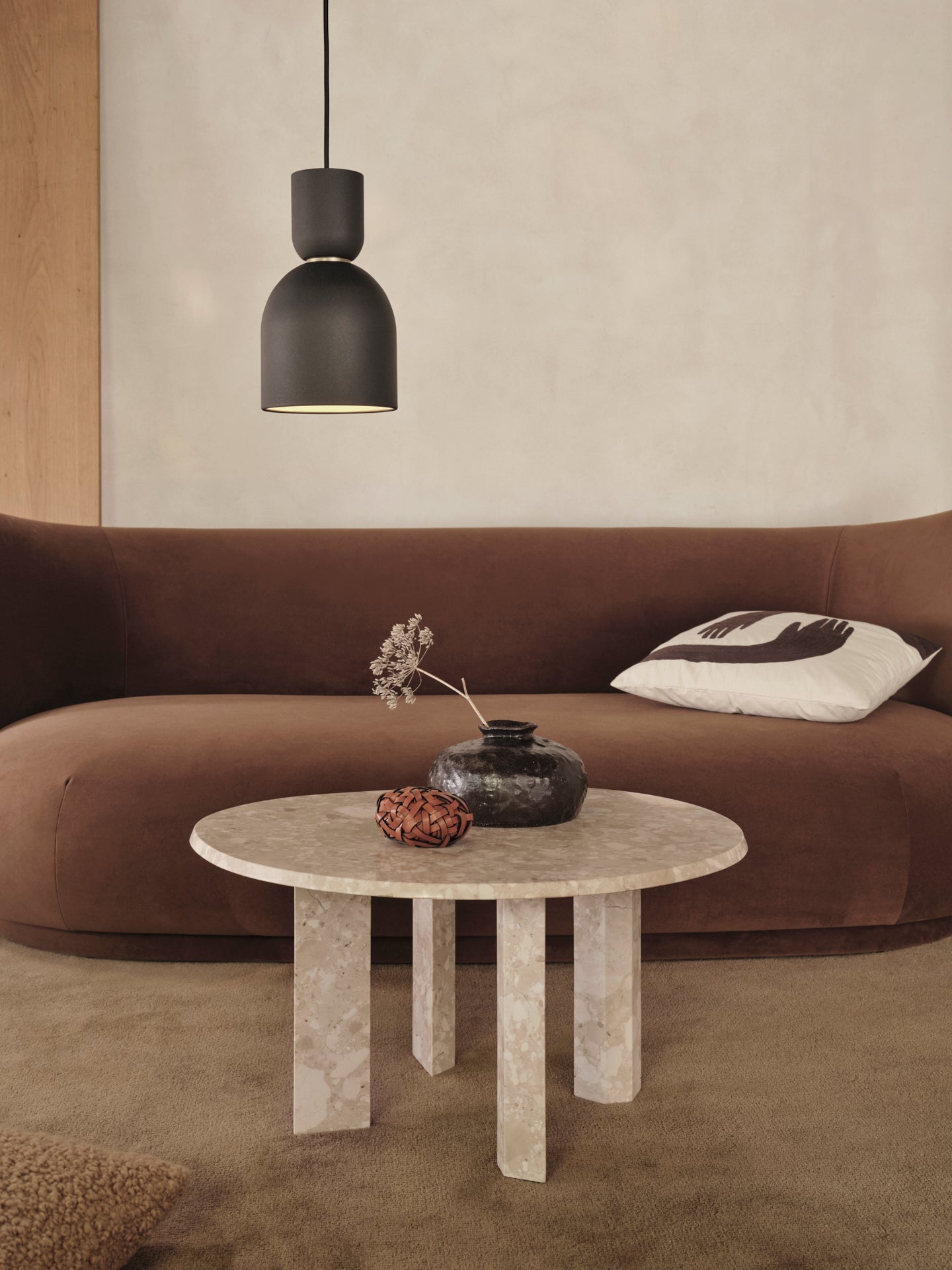 Beige pillow with coffee