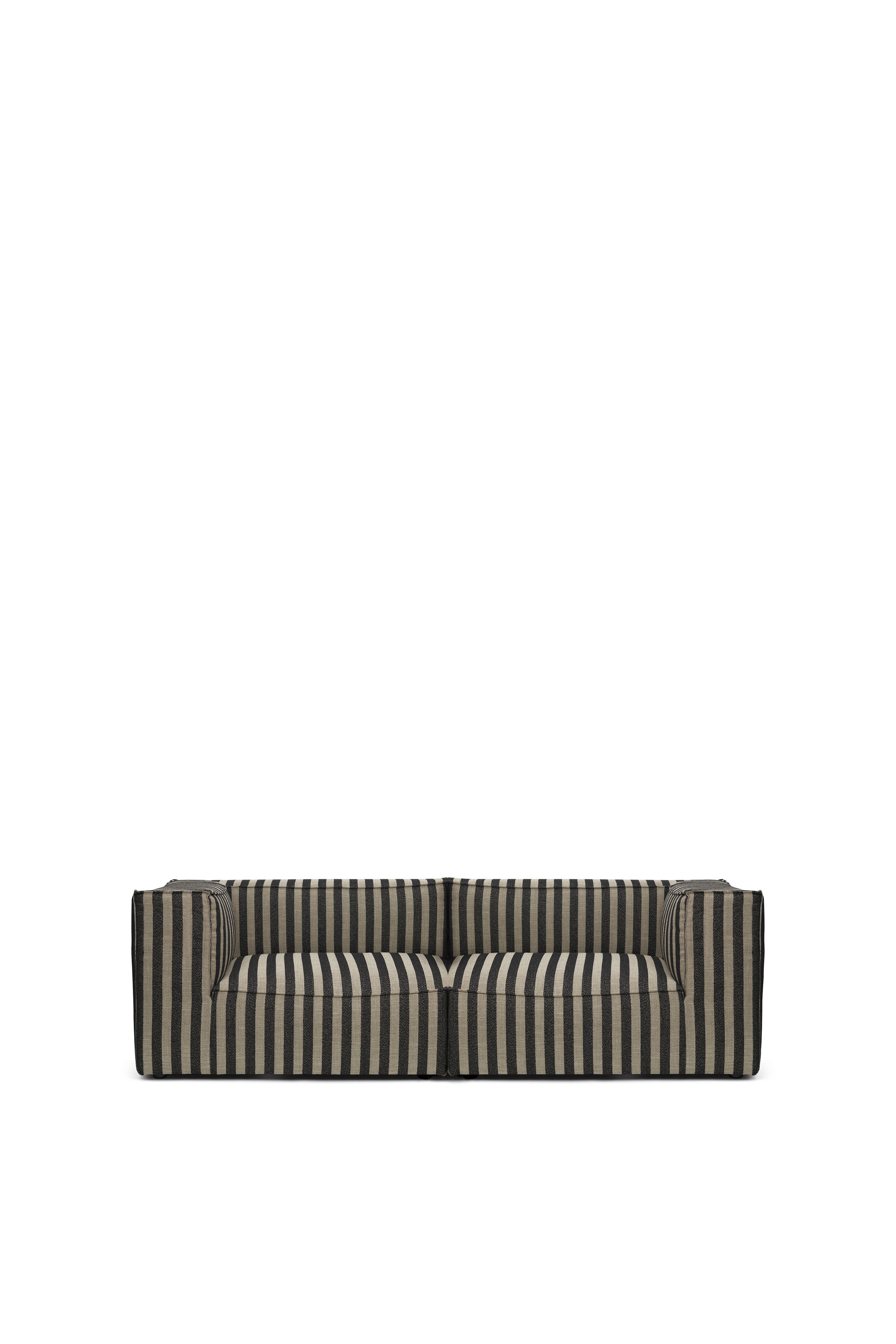 Modulares Sofa CATENA Louisiana - linkes Endelement schwarz mit sandfarbenem Bezug