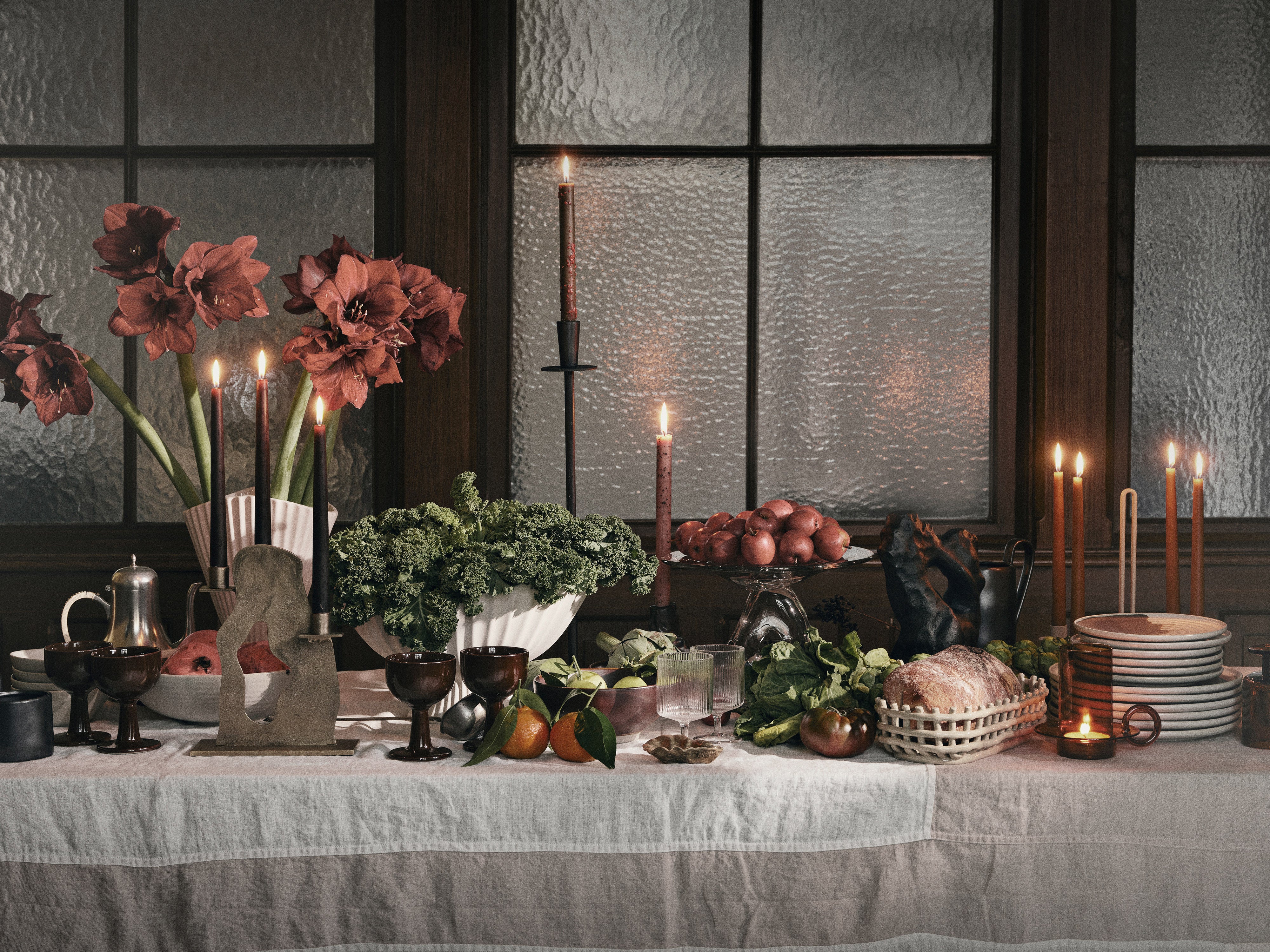Set von Kerzen MURA grün mit rosa [Klaudia] [Amelia spr]