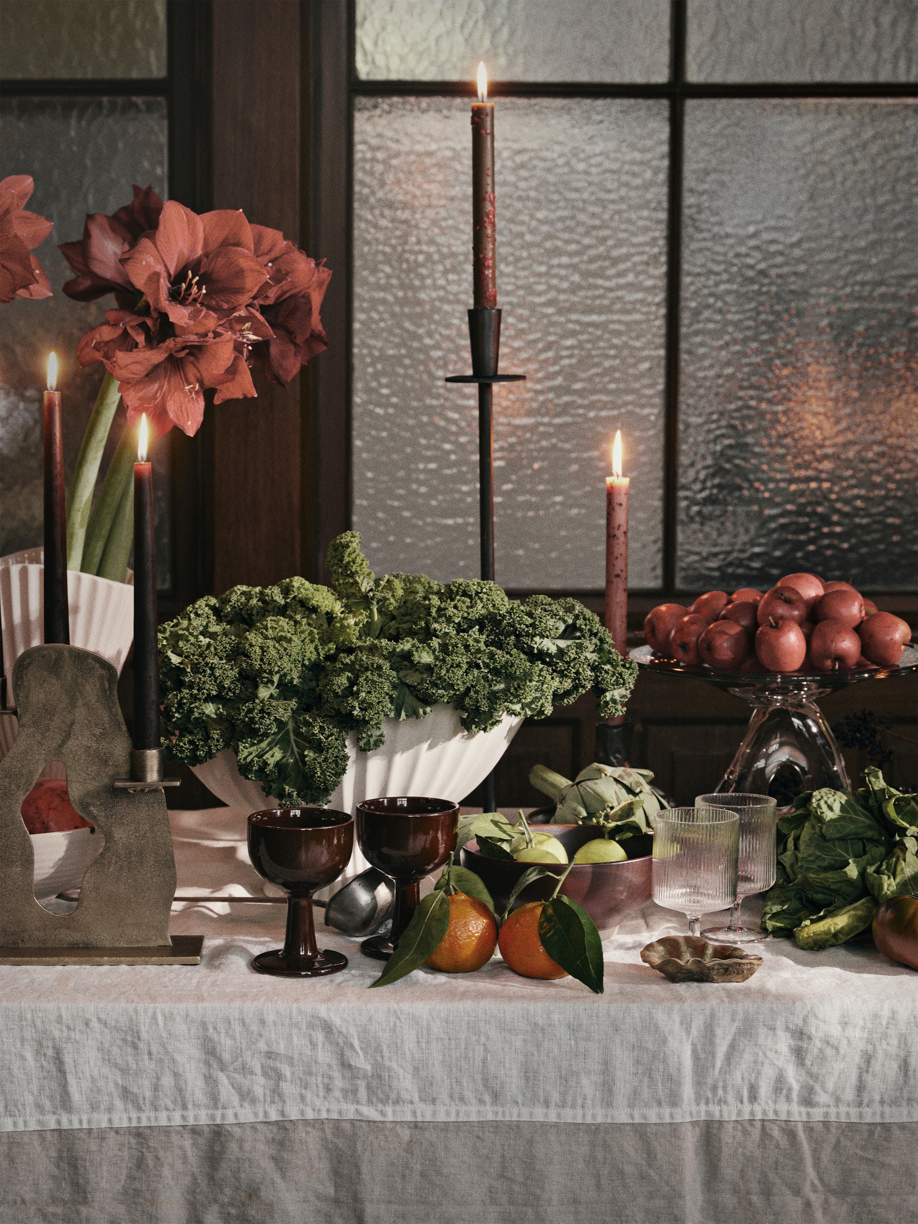Set von Kerzen MURA grün mit rosa [Klaudia] [Amelia spr]