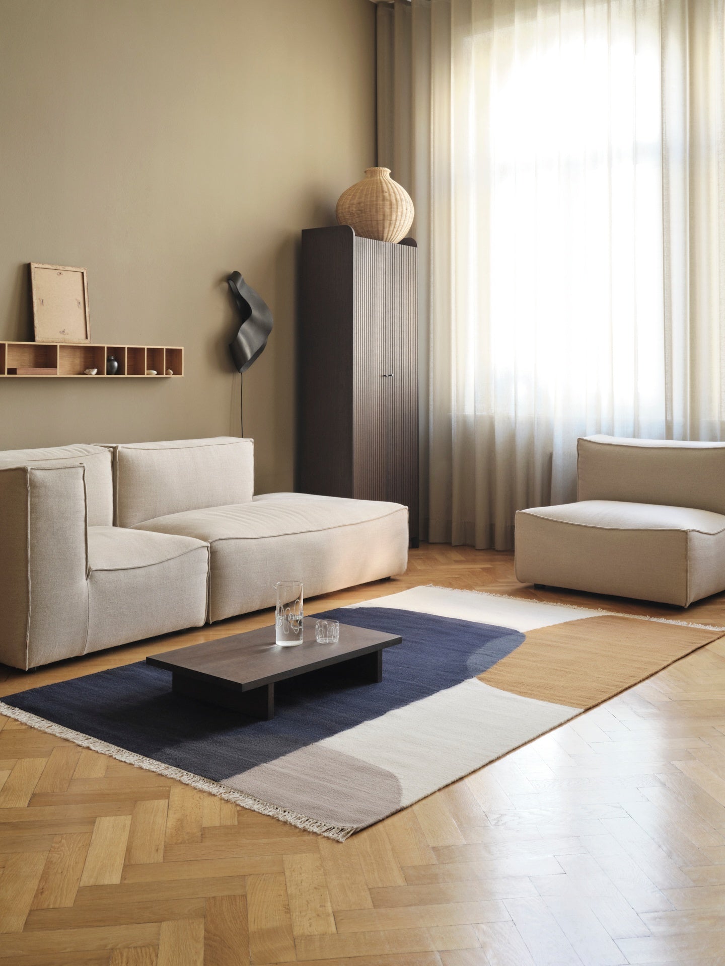 KELIM MERGE rug guaranteed in beige